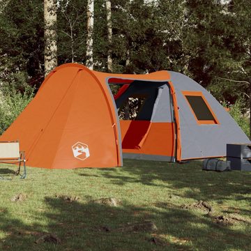 vidaXL Kuppelzelt Zelt Campingzelt Familienzelt Freizeitzelt 6 Personen Grau Orange 466