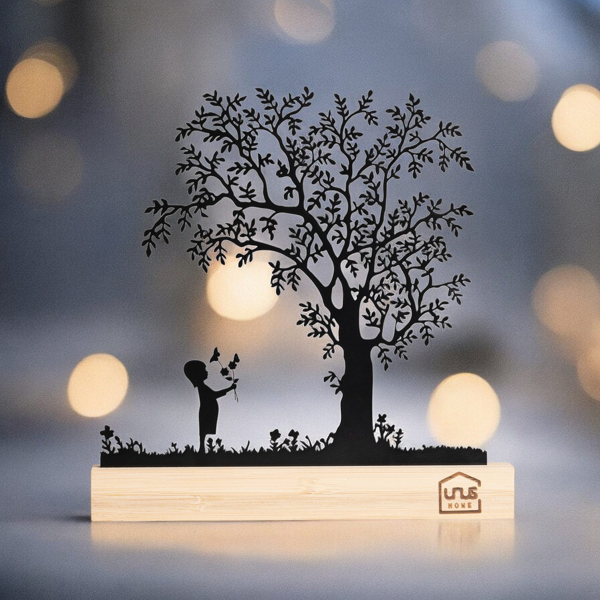 UNUS HOME Dekofigur Aufsteller Baum mit Kindern auf einer Schaukel (21cm br günstig online kaufen