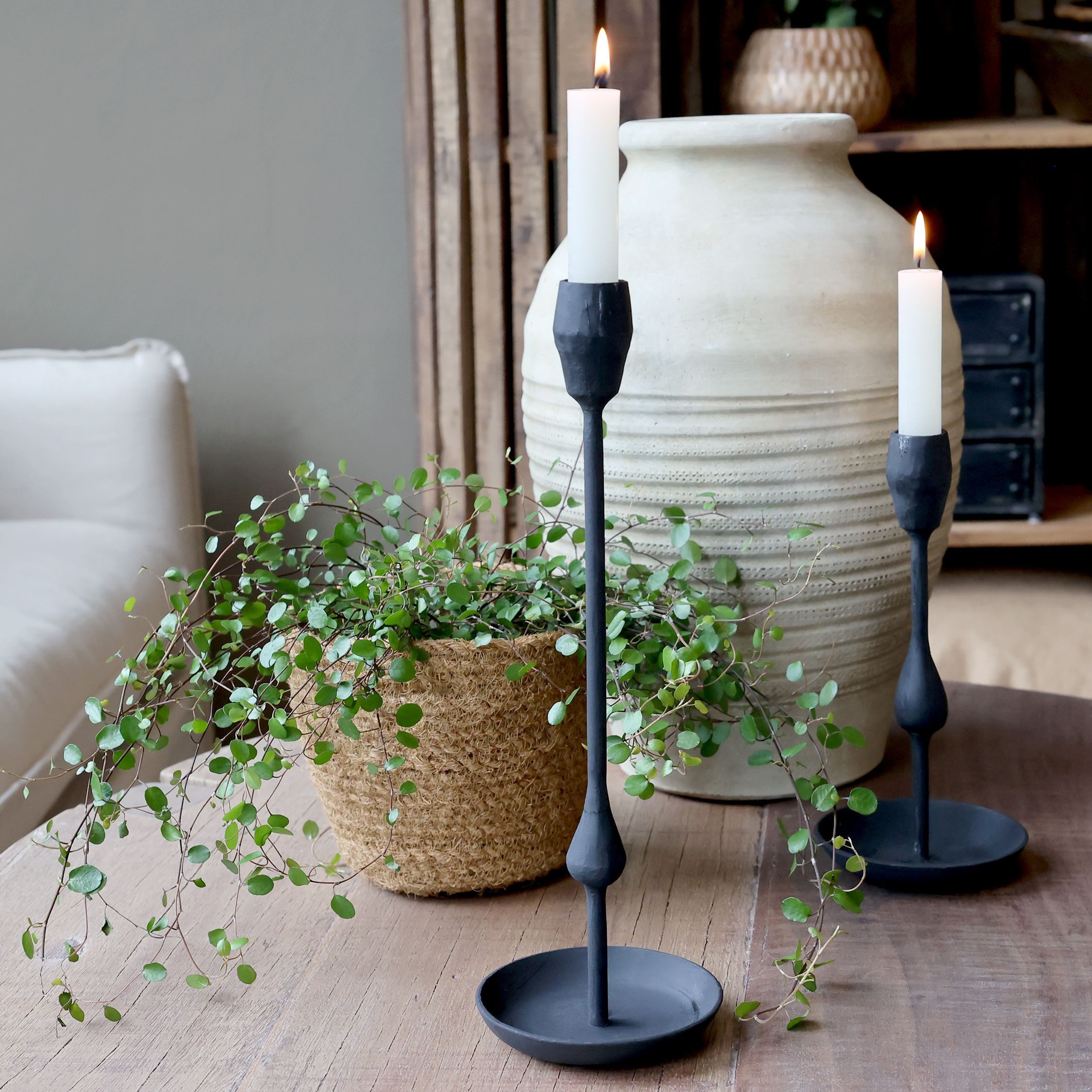 Chic Antique Kerzenhalter Kerzenständer Kerzenhalter H31/D9,5 günstig online kaufen