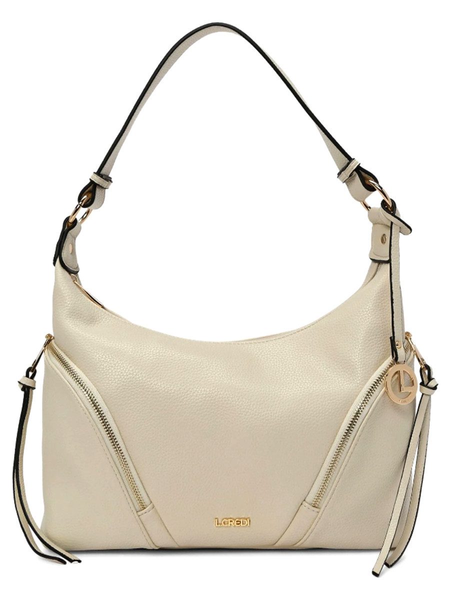 Hobo L.CREDI L.CREDI Hobo-Bag LARINA Damen-Umhängetasche Schwarz Kitt