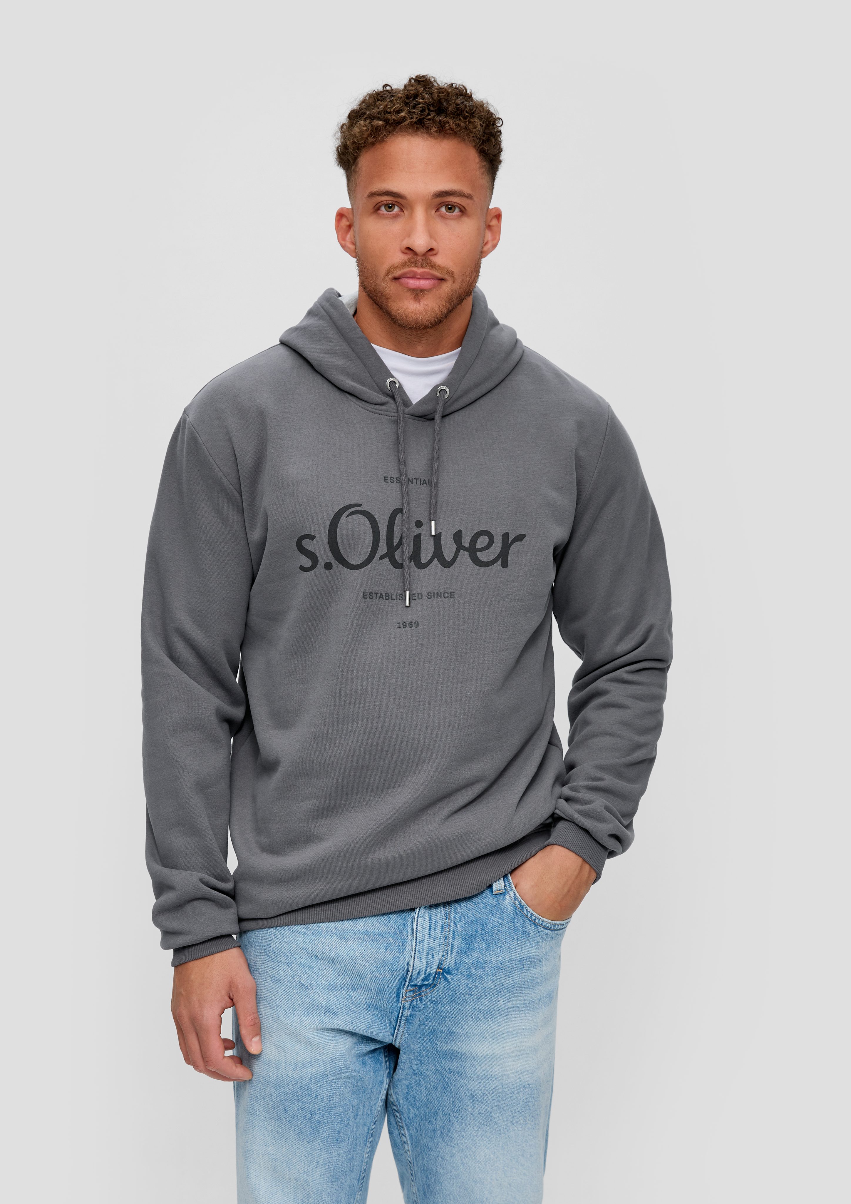 s.Oliver Sweatshirt Sweatshirt mit Kapuze dunkelgrau