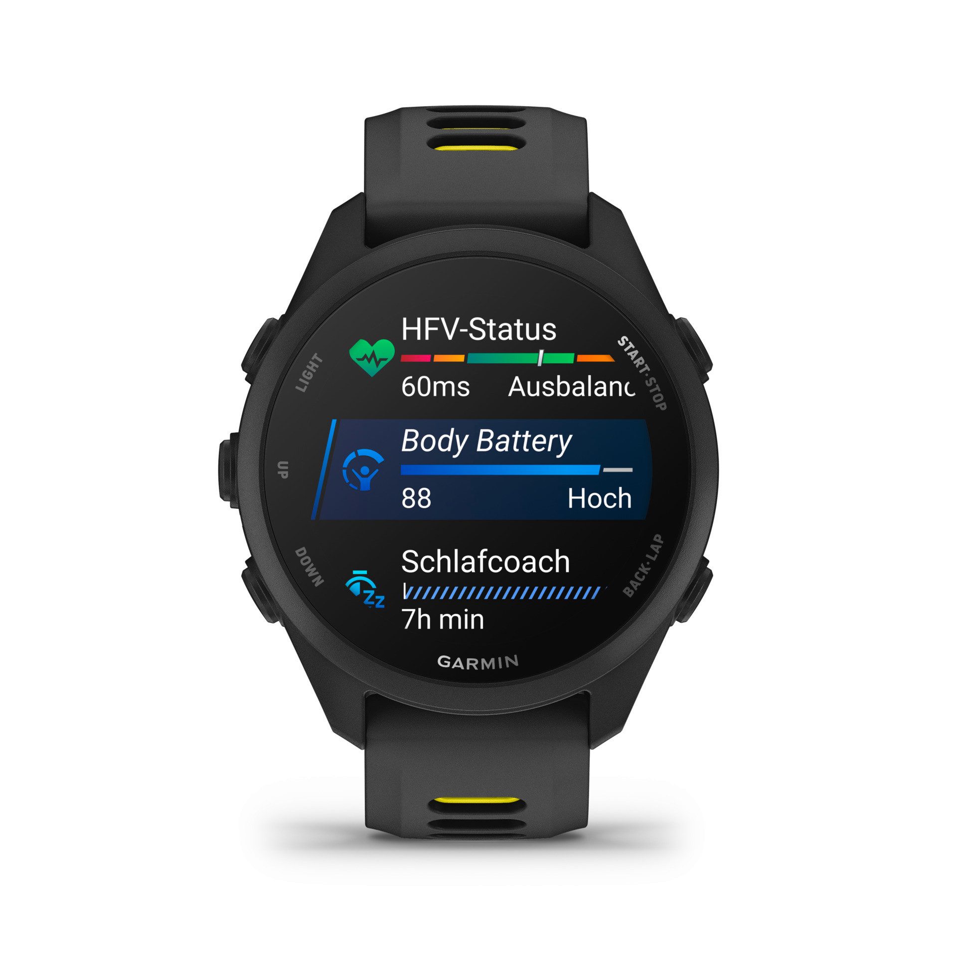 Garmin Forerunner 170 mit Silikonarmband 20 mm Smartwatch (3,048 cm/1,2 Zoll), Smarte GPS-Laufuhr für deinen Laufeinstieg