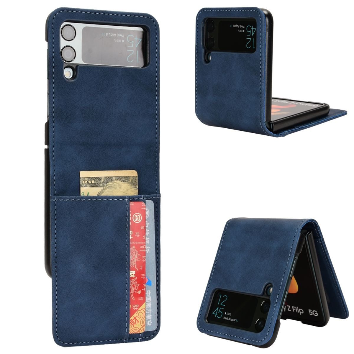 König Design Handyhülle Samsung Galaxy Z Flip3 5G, Schutzhülle Schutztasche Case Cover Etuis Wallet Klapptasche Bookstyle