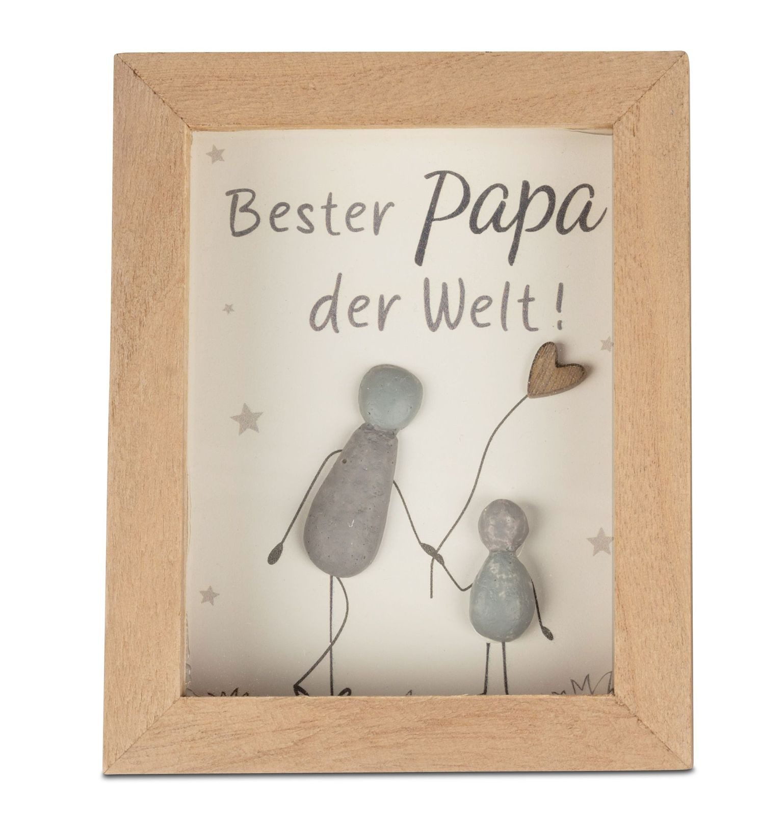 formano Holzbild Wandbild Holz „Bester Papa der Welt“ Wohn-Deko in Steinoptik 12x15 cm