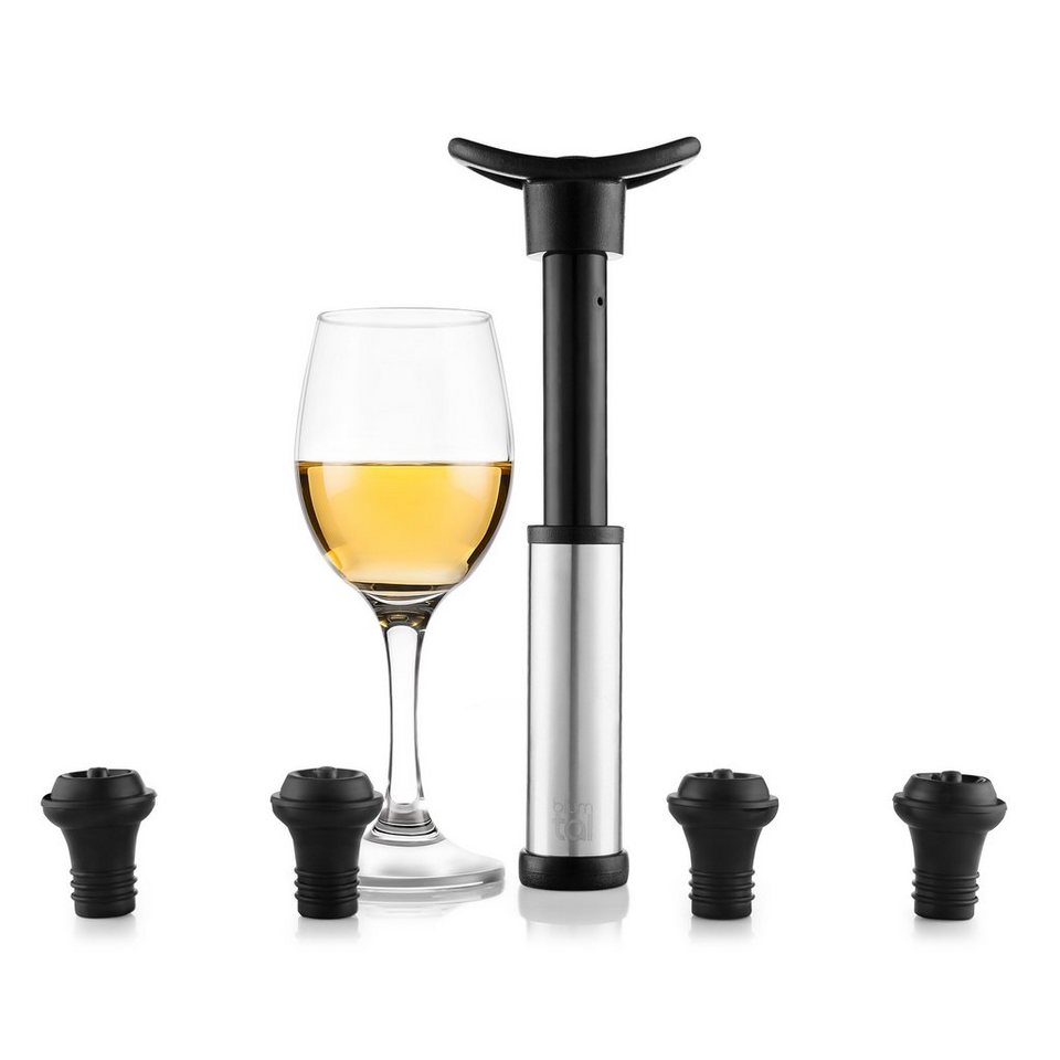 Blumtal Verschlussstopfen Wein Vakuumpumpe mit 4 Stopfen - Weinverschluss  für Lange Haltbarkeit, (4-tlg)