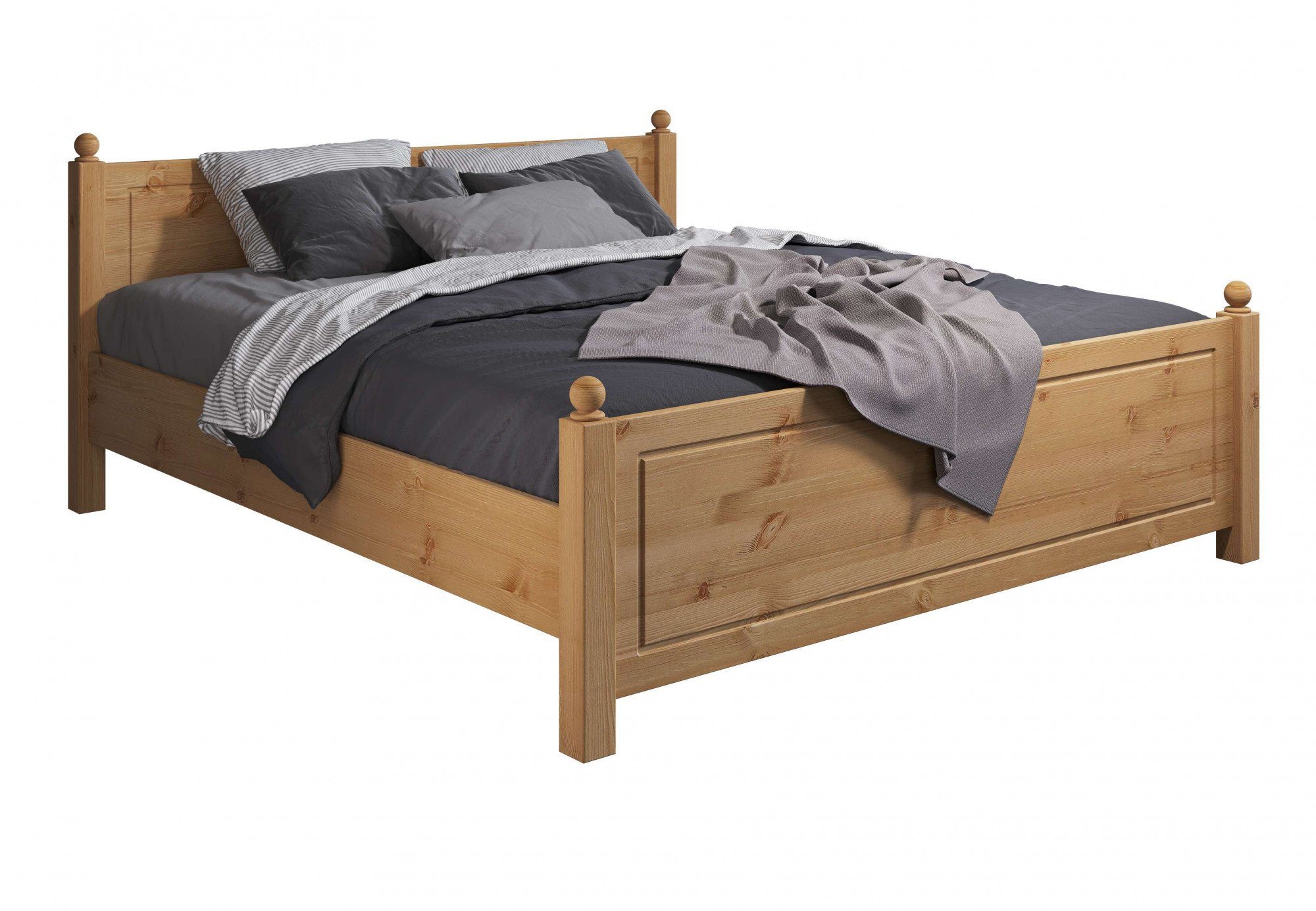 Home affaire Massivholzbett Mila, hohe Belastbarkeit Jugendbett,! FSC® zertifiziertes Massivholz (Breite/Belastbarkeit 180cm/220 KG, 140cm/180 KG, 90cm/=120 KG), aus massiver Kiefer, inklusive Lattenrost
