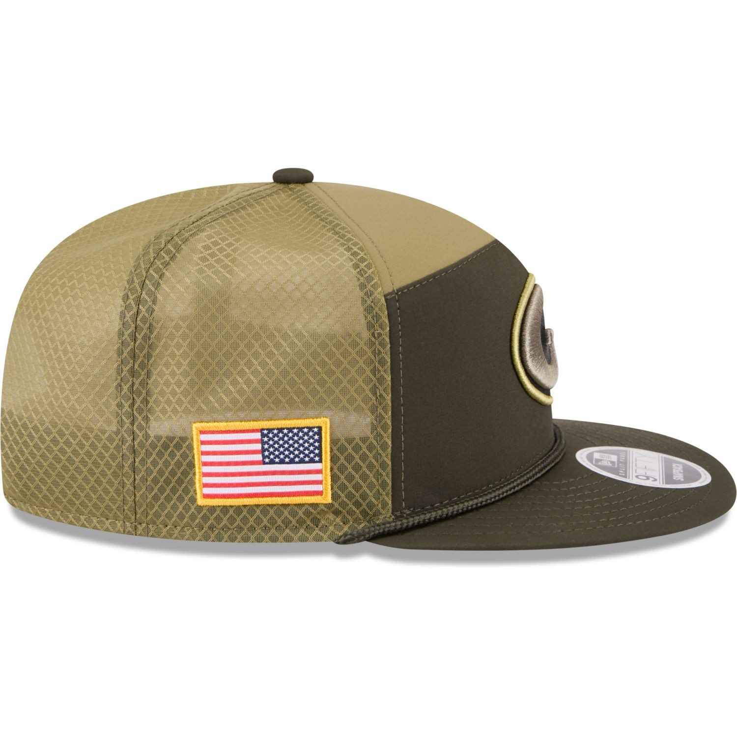 New Era Snapback Cap 9Fifty Split Panel SALUTE Green Bay Packers