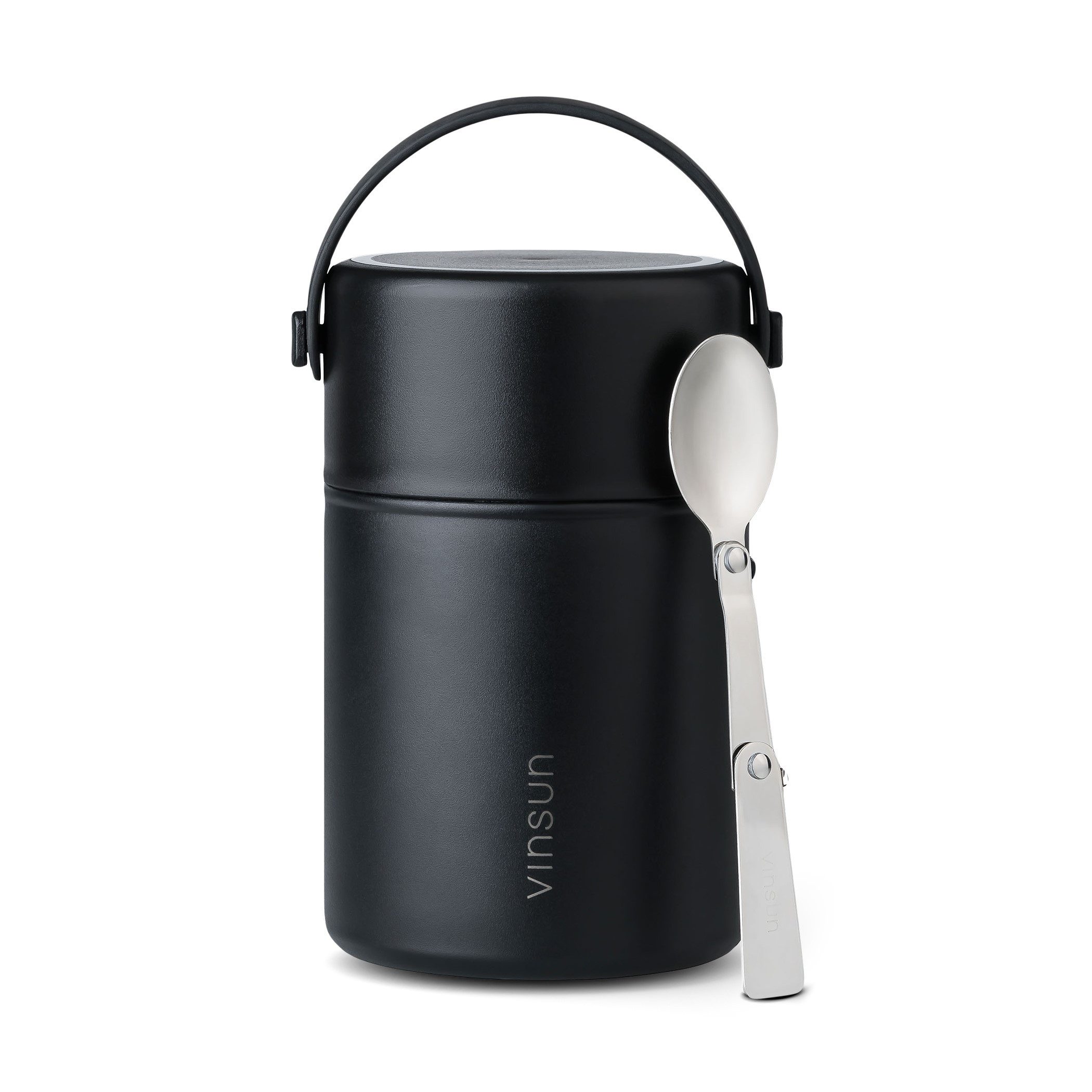 Vinsun Lunchbox Thermobehälter für Essen 800ml inkl. Löffel, doppelwandig isoliert, Edelstahl, BPA frei, auslaufsicher, bruchfest, für warme und kalte Speisen