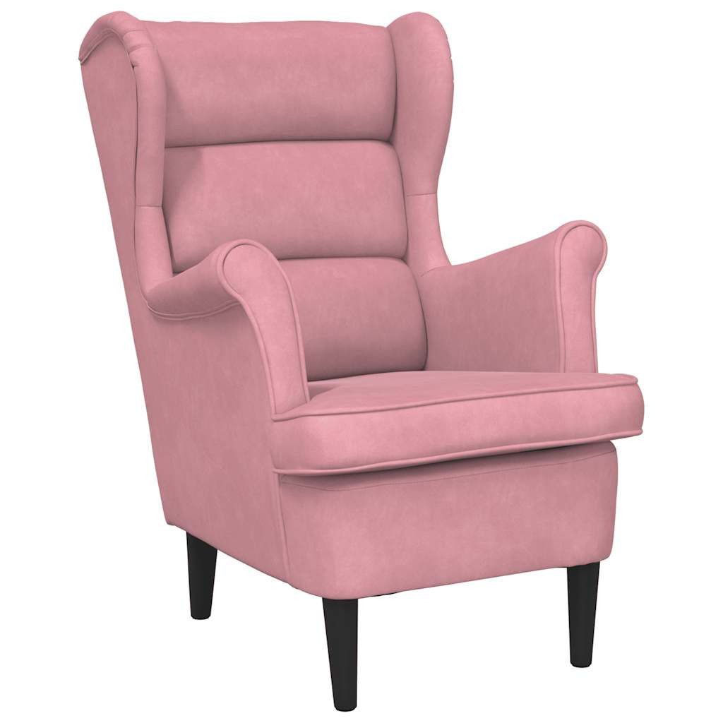 furnicato Sessel Samt Rosa 71 x 92 x 91 cm mit Massivholz Rahmen (1-St)