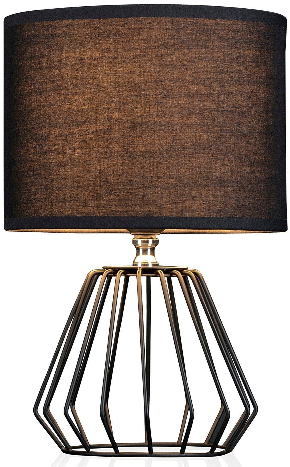 Pauleen Tischleuchte Shiny Diamond max20W 230V Stoffschirm, Schwarz, Draht, günstig online kaufen