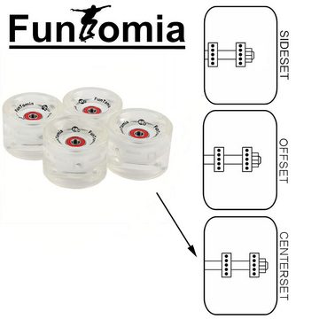 FunTomia Longboard FunTomia 4 Stück (LED) Longboard/Skateboard Rollen (Big Wheels) in 70x51mm 80A inkl. Mach1® Kugellager und Magnet Spacer 80A Rollenhärte