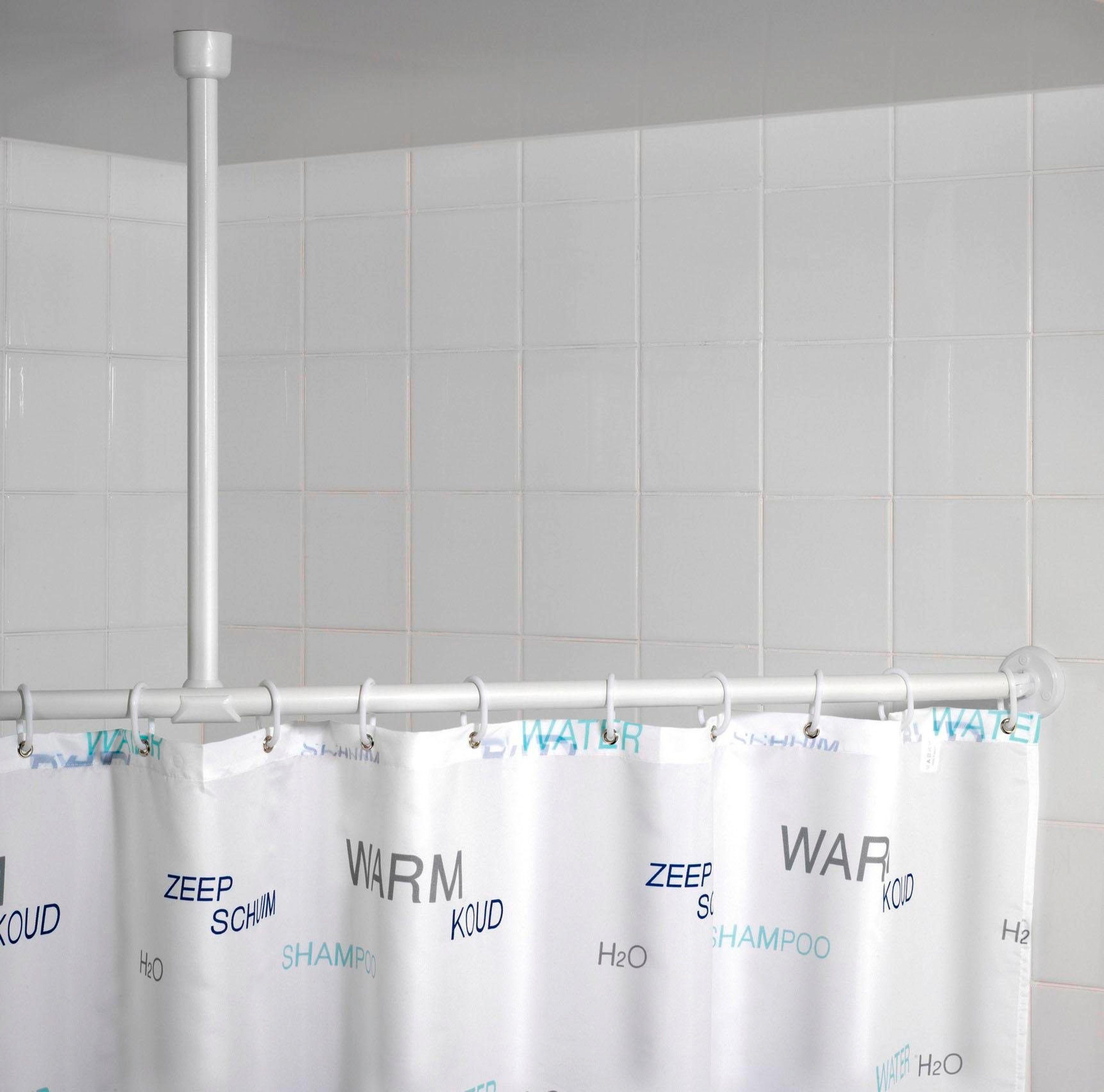 WENKO Duschvorhangstange, Ø 2 mm, Kunststoff, für Teleskop-Duschstange
