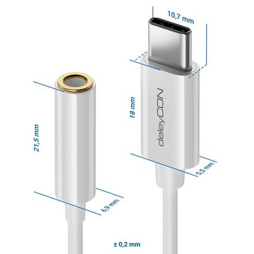 deleyCON deleyCON Kopfhörer Adapter USB C auf 3,5mm Klinke AUX Smartphones USB-Kabel