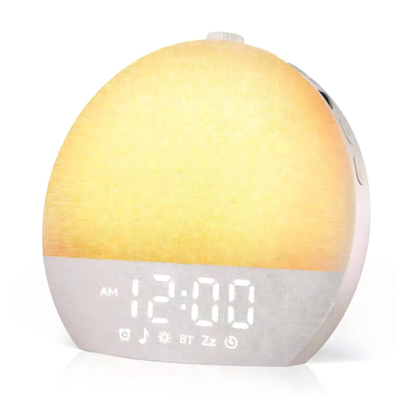 AIBISTAR Tageslichtwecker Tageslicht-Wecker mit Sunrise, 30 Klängen & Bluetooth 17 Farben Schlafbegleitmodus – Licht dimmt sanft