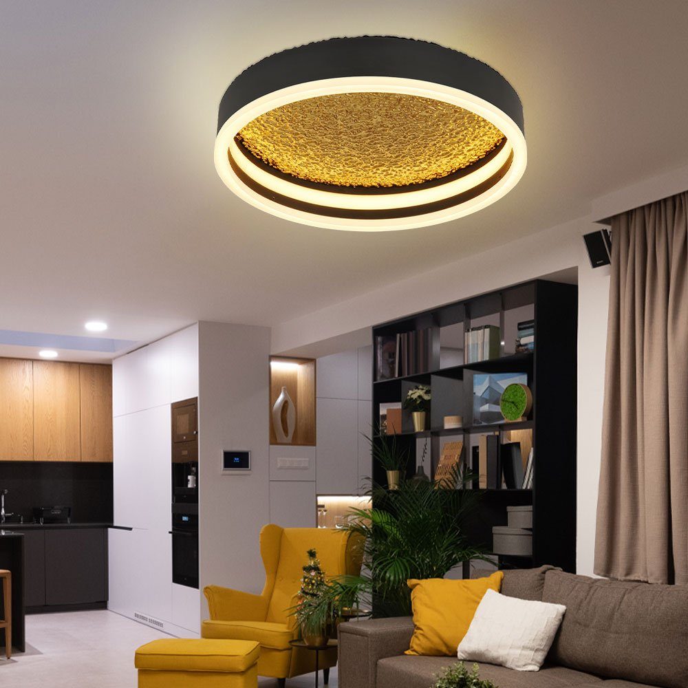 Globo Deckenleuchte Wohnzimmerleuchte D LED LED Lampe Gold Deckenleuchte, Schwarz-matt Metall