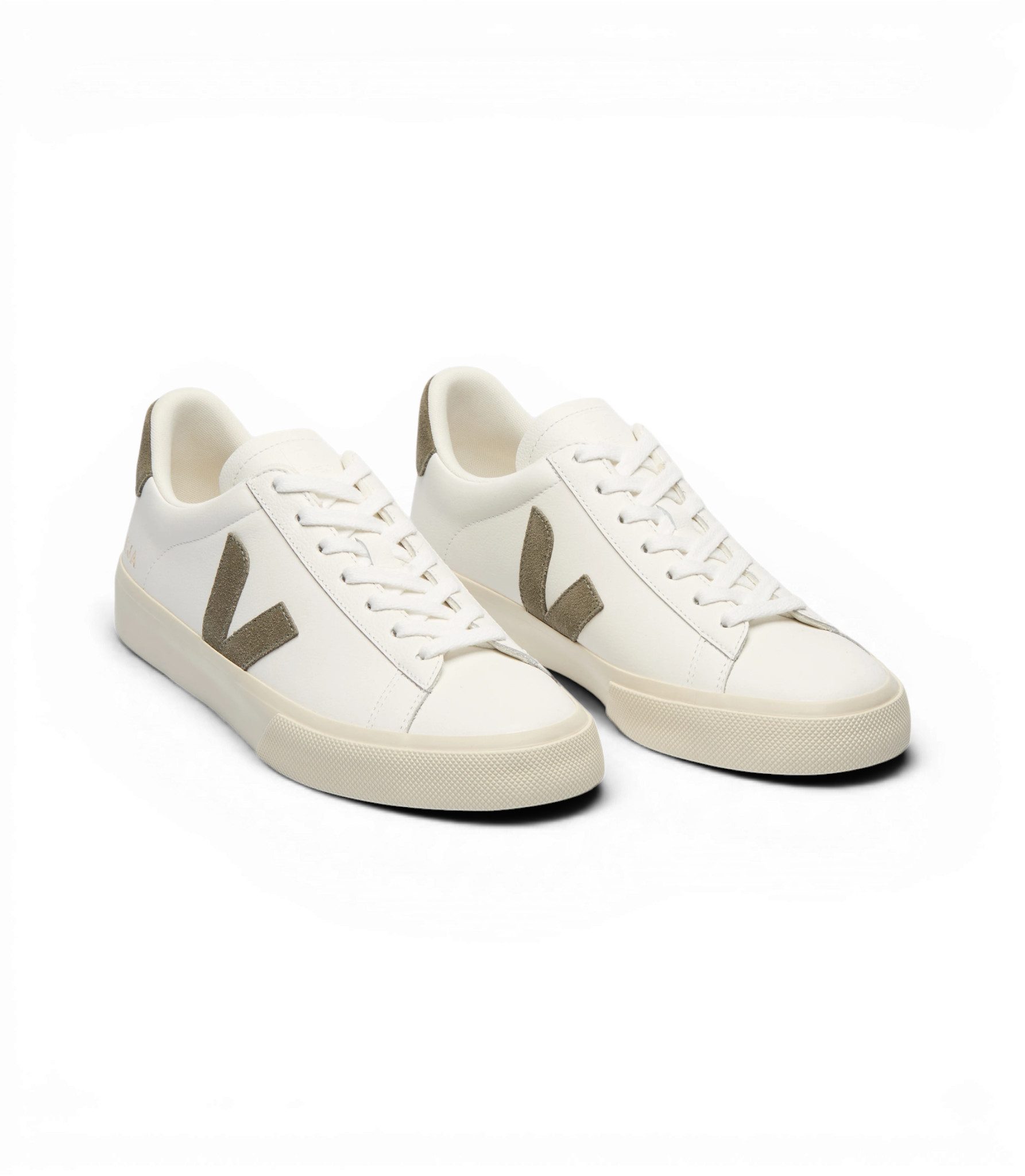 VEJA Campo (Leder) weiss/khaki Sneaker