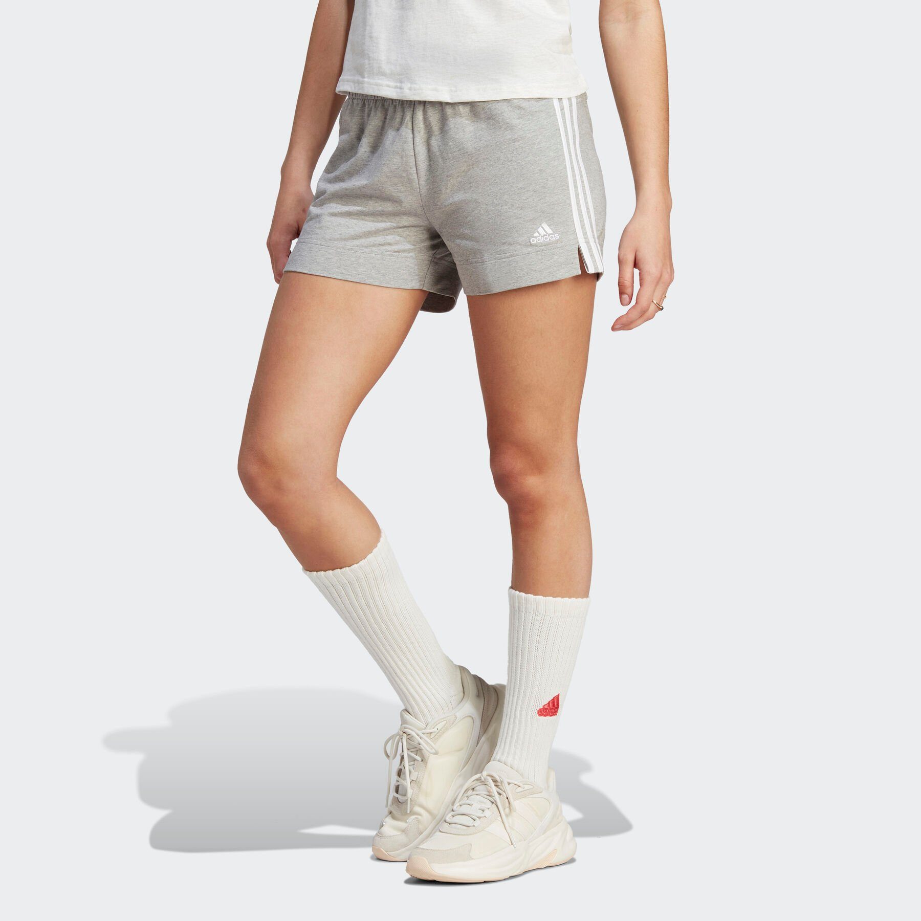 adidas Sportswear Shorts W 3S SJ SHO (1-tlg) Medium Grey Heather / White