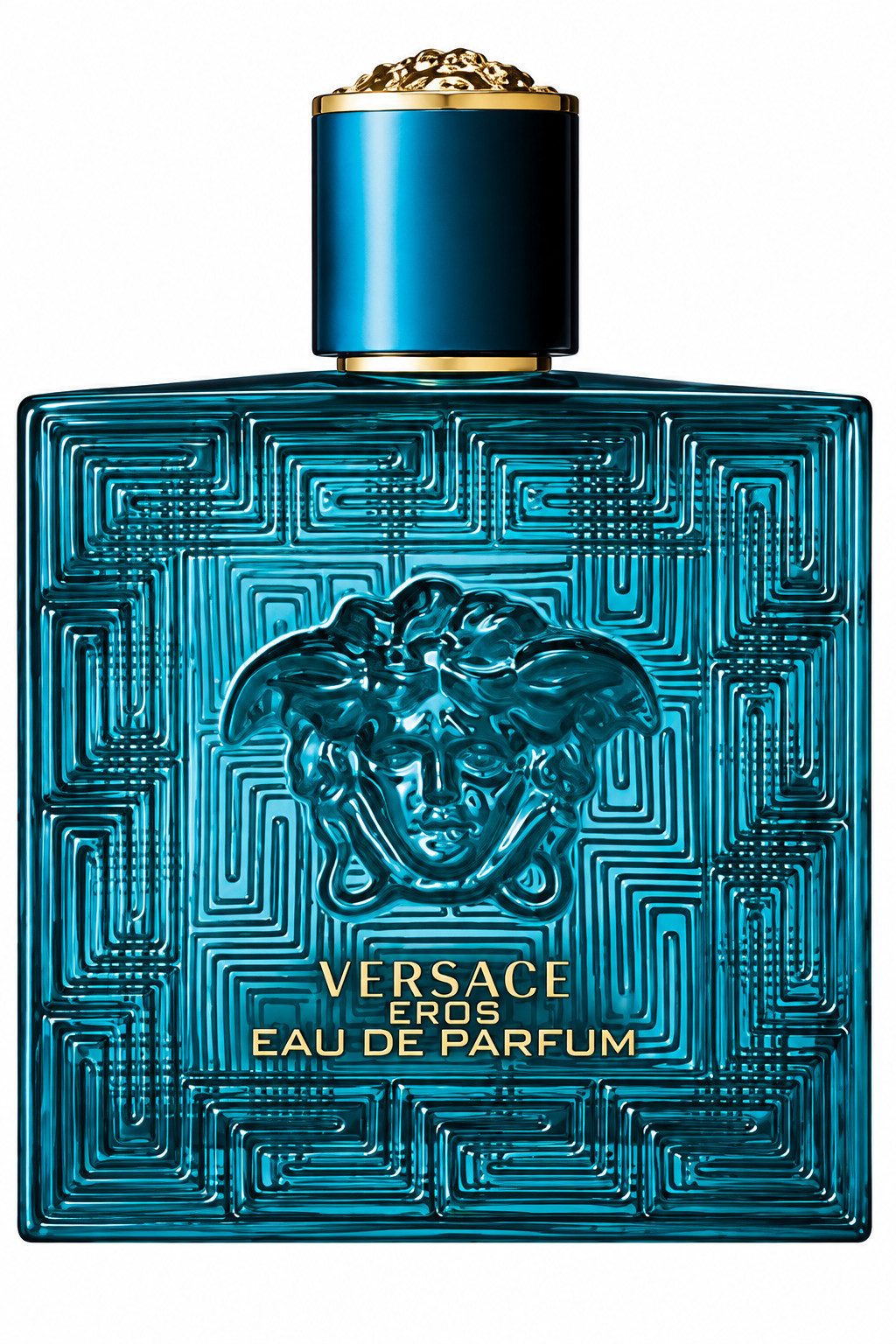 Versace Eau de Parfum Eros Herrenduft 100ml, Türkiser Flakon, frisch-süß, kraftvolle maskuline Signatur