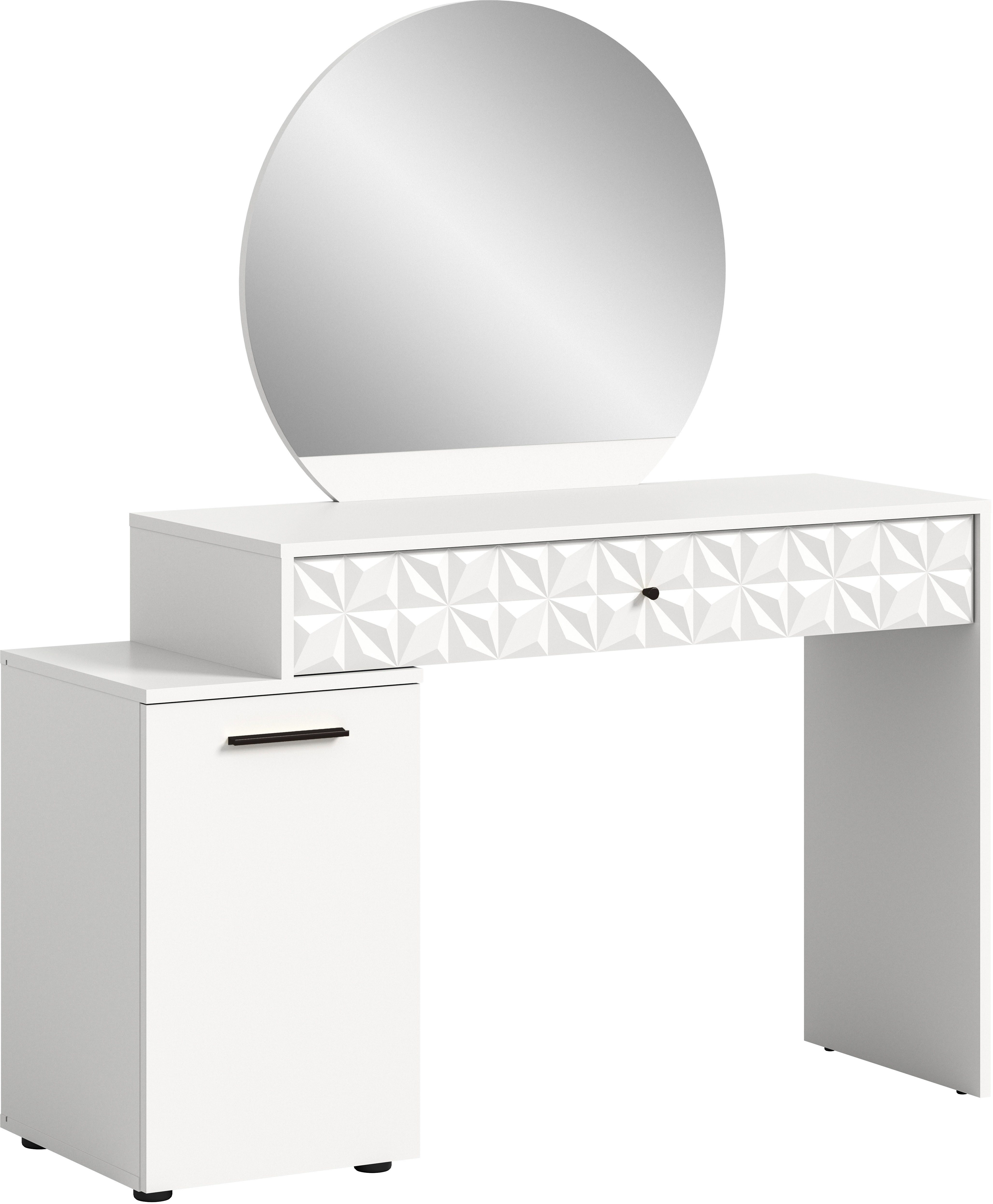 INOSIGN Konsolentisch Frisierkommode, Frisiertisch, Schminktisch, inklusive Spiegel, 1 Schubkasten, 1 Tür, 3 Fächer