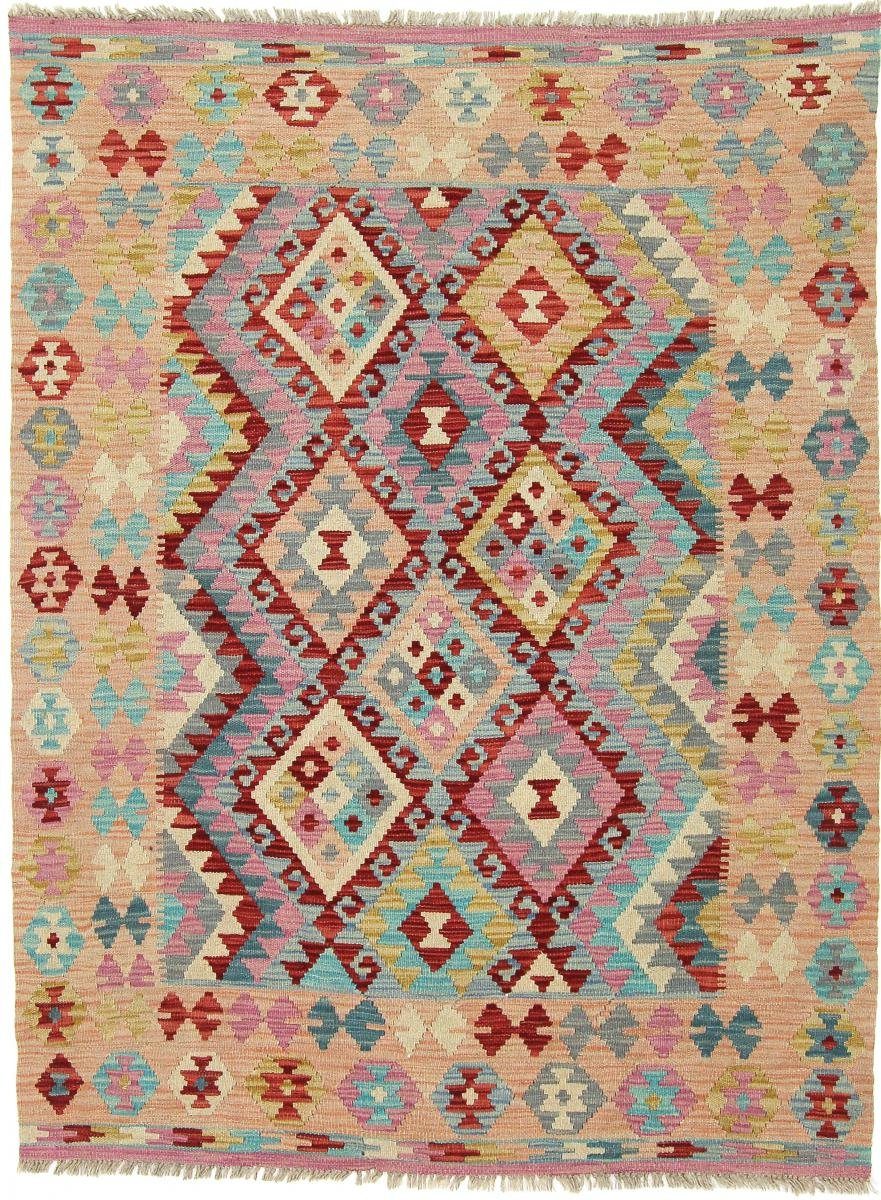 Orientteppich Kelim Afghan 132x174 Handgewebter Orientteppich, Nain Trading, rechteckig, Höhe: 3 mm