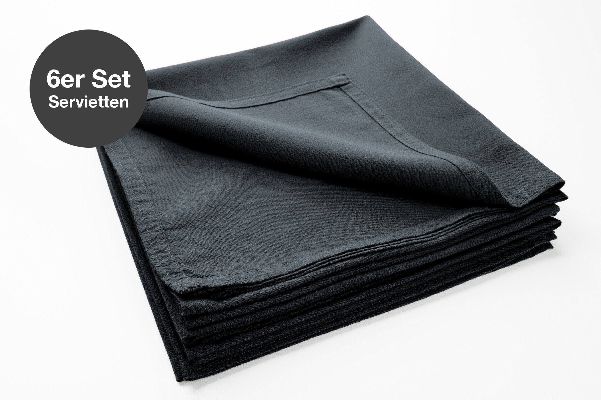 jilda-tex Stoffserviette Serviette 6er Set - Renforce - 100% Bio-Baumwolle, 42x42 cm Bio Baumwolle unifarben Renforce 6er Set