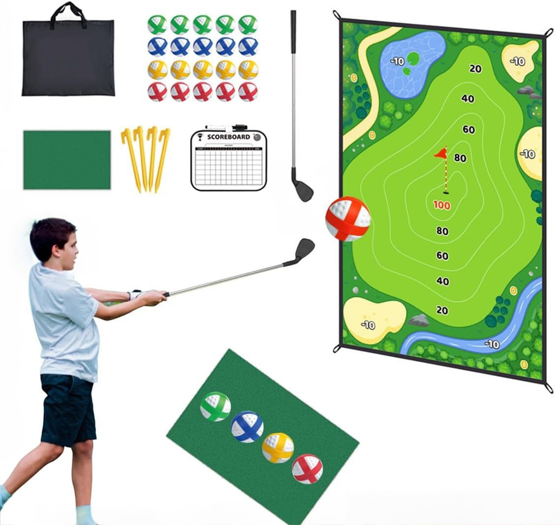 Golf-Abschlagmatte Golf Chipping Game mit Trainingsmatte für drinnen & draußen
