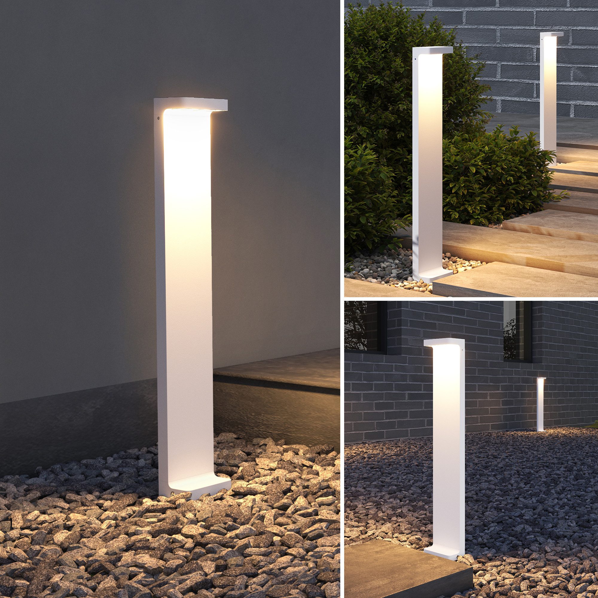 doporro LED Stehlampe Außenleuchte Außenlampe Gartenlampe Gartenleuchte Wegeleuchte, Warmweiß, Mit moderner COB-LED-Technologie; Glasabdeckungen