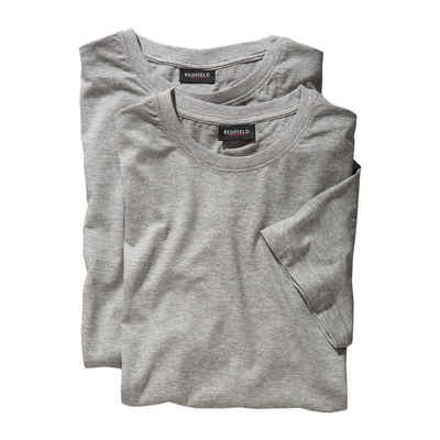 redfield Rundhalsshirt »2er-Pack T-Shirts grau melange große Größen Redfield«
