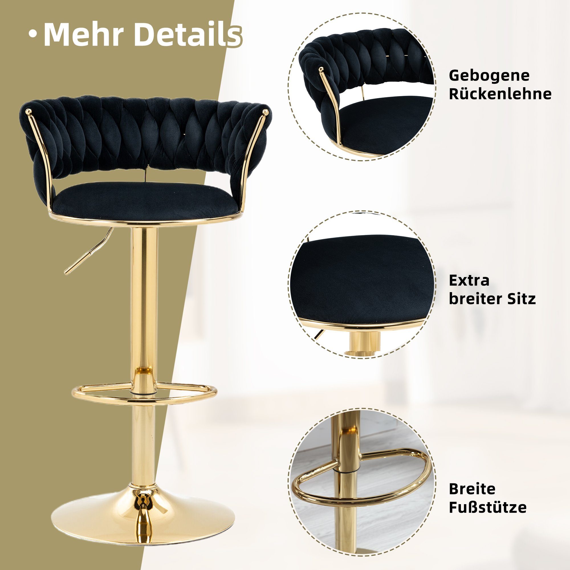 Merax Barhocker (2 St., gepolstert mit günstig online kaufen