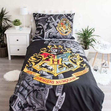 Kinderbettwäsche Bettwäsche Set Harry Potter Hogwarts Wappen 140x20, Harry Potter, Renforcé, 2 teilig