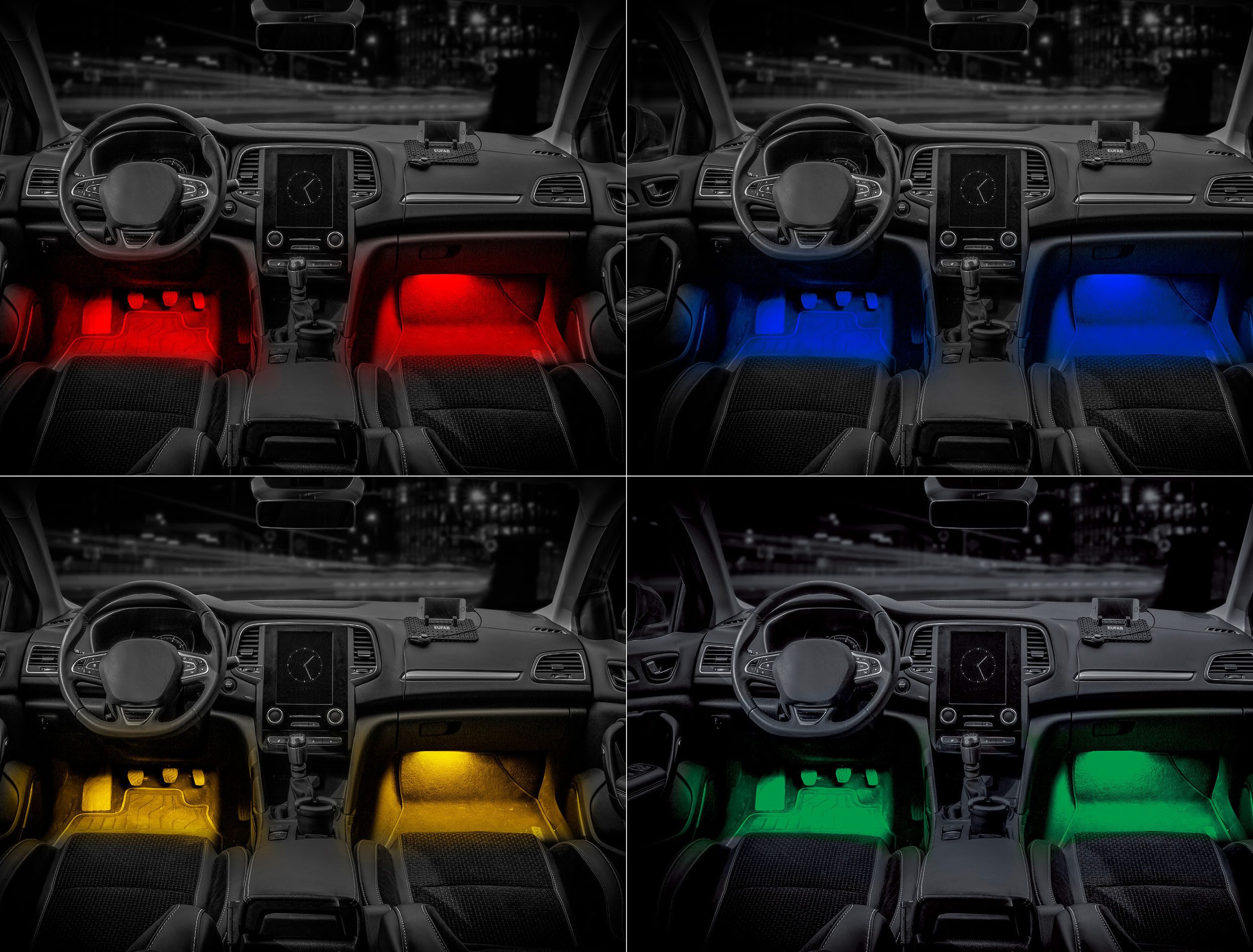 EUFAB LED Lichtleiste LED Innenraumbeleuchtung 12V, Farbwechsel, Fernbedienung, Infrarot inkl., RGB, LED fest integriert, RGB – Bild 2 von 5