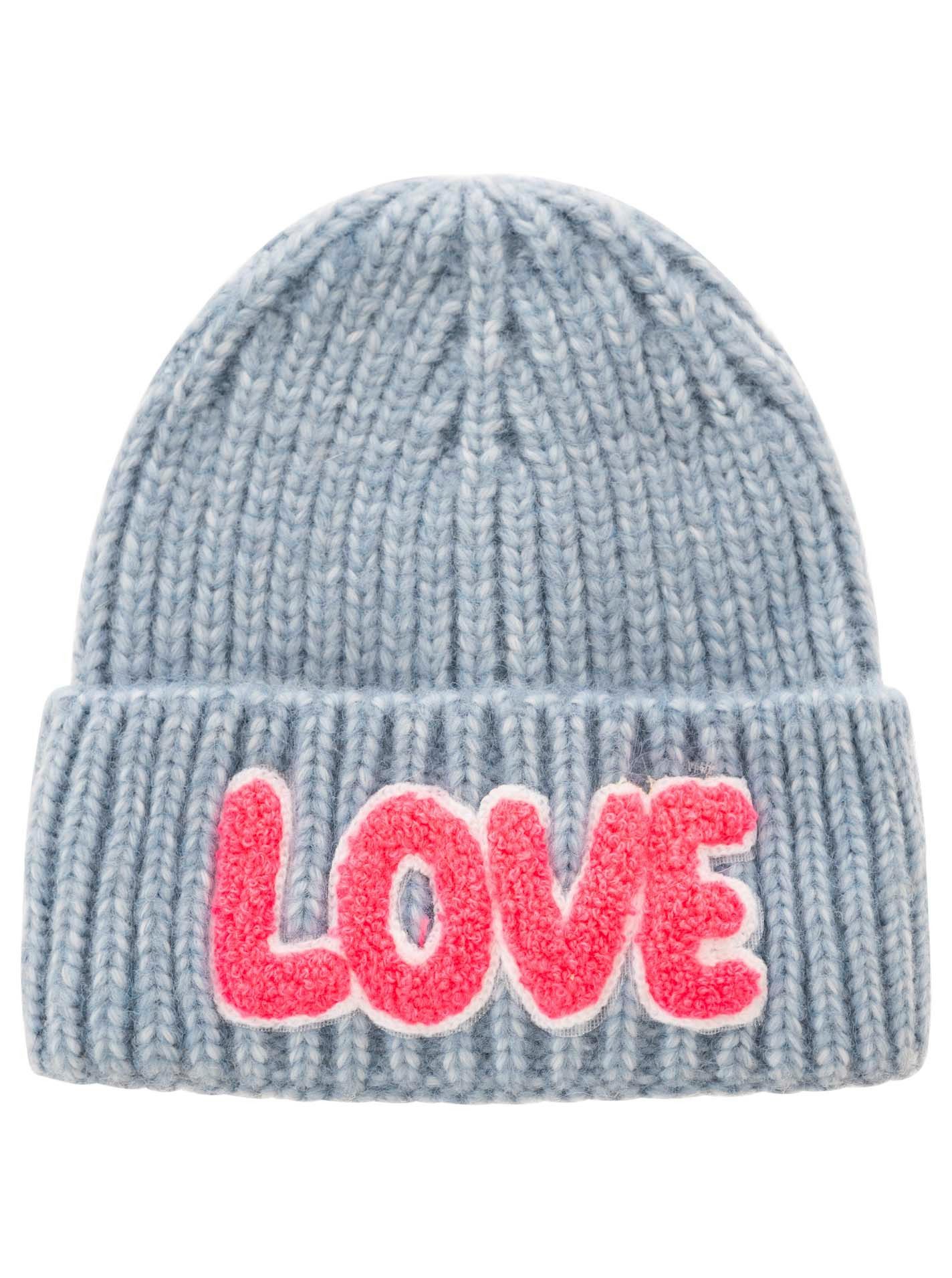 Zwillingsherz Beanie "Love Label" mit LOVE-Schriftzug und Wollanteil