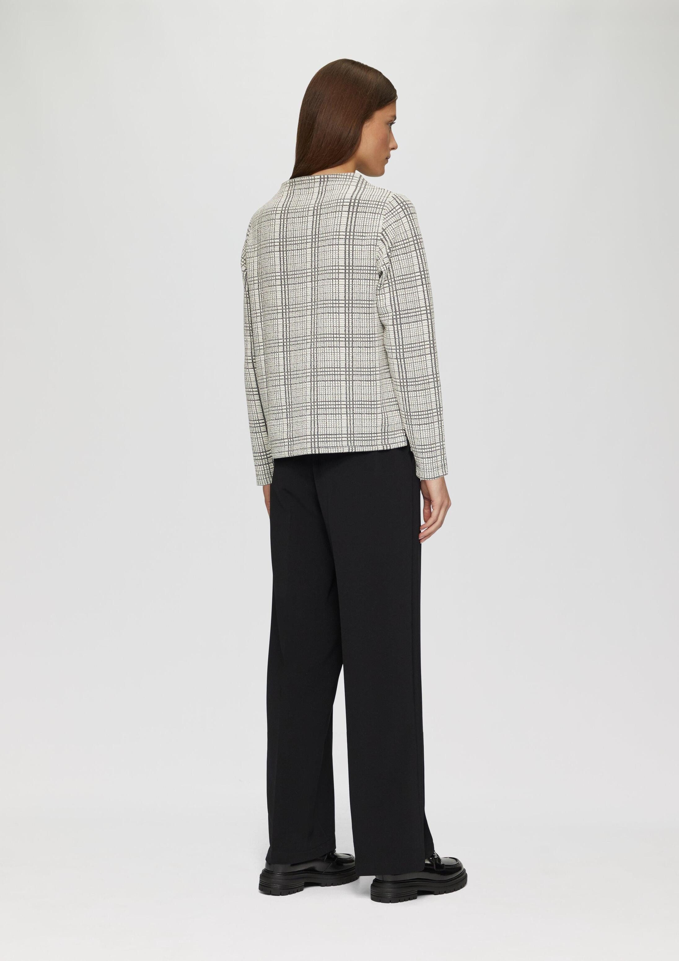 s.Oliver Sweatshirt Sweatshirt Gemustertes Sweatshirt mit Turtleneck