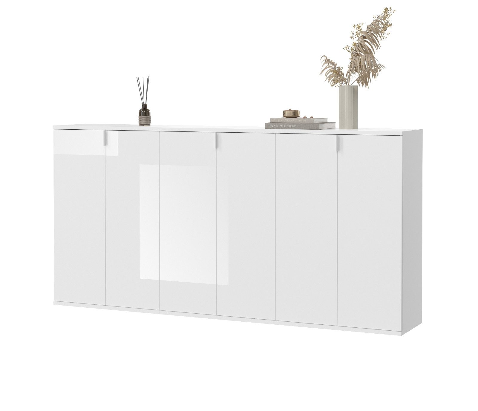 Inn.Furn Sideboard SystemX (Kommode in weiß Hochglanz, 183 x 99 cm), variable Inneneinteilung