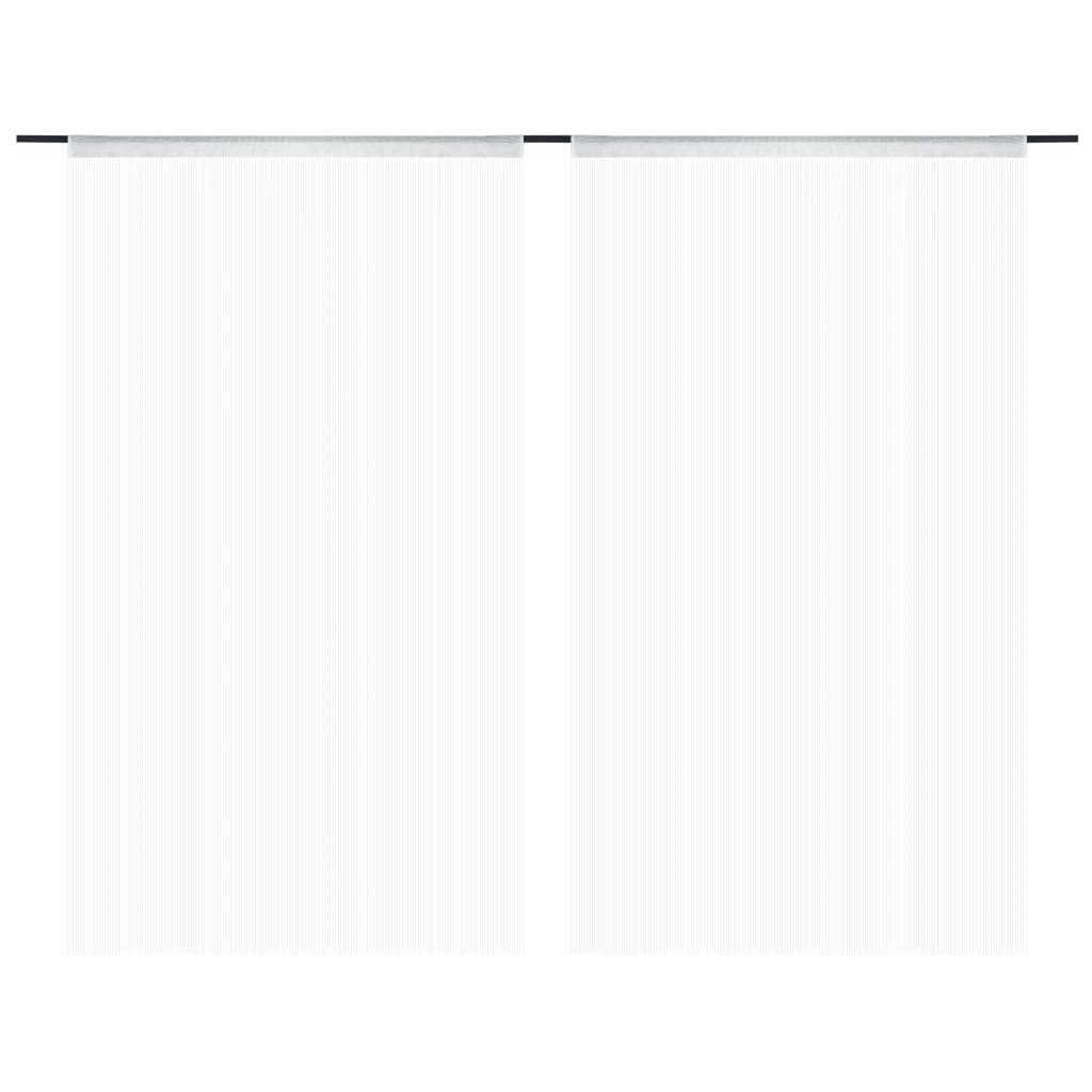 vidaXL Fadenvorhang, Fadengardine 2 Stk.100 x 250 cm Weiß