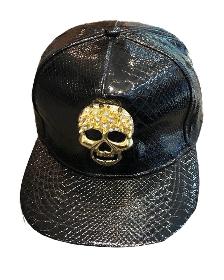 Einkaufszauber Schirmmütze Baseball Cap Mütze Skull Totenkopf Totenkopf goldfarben