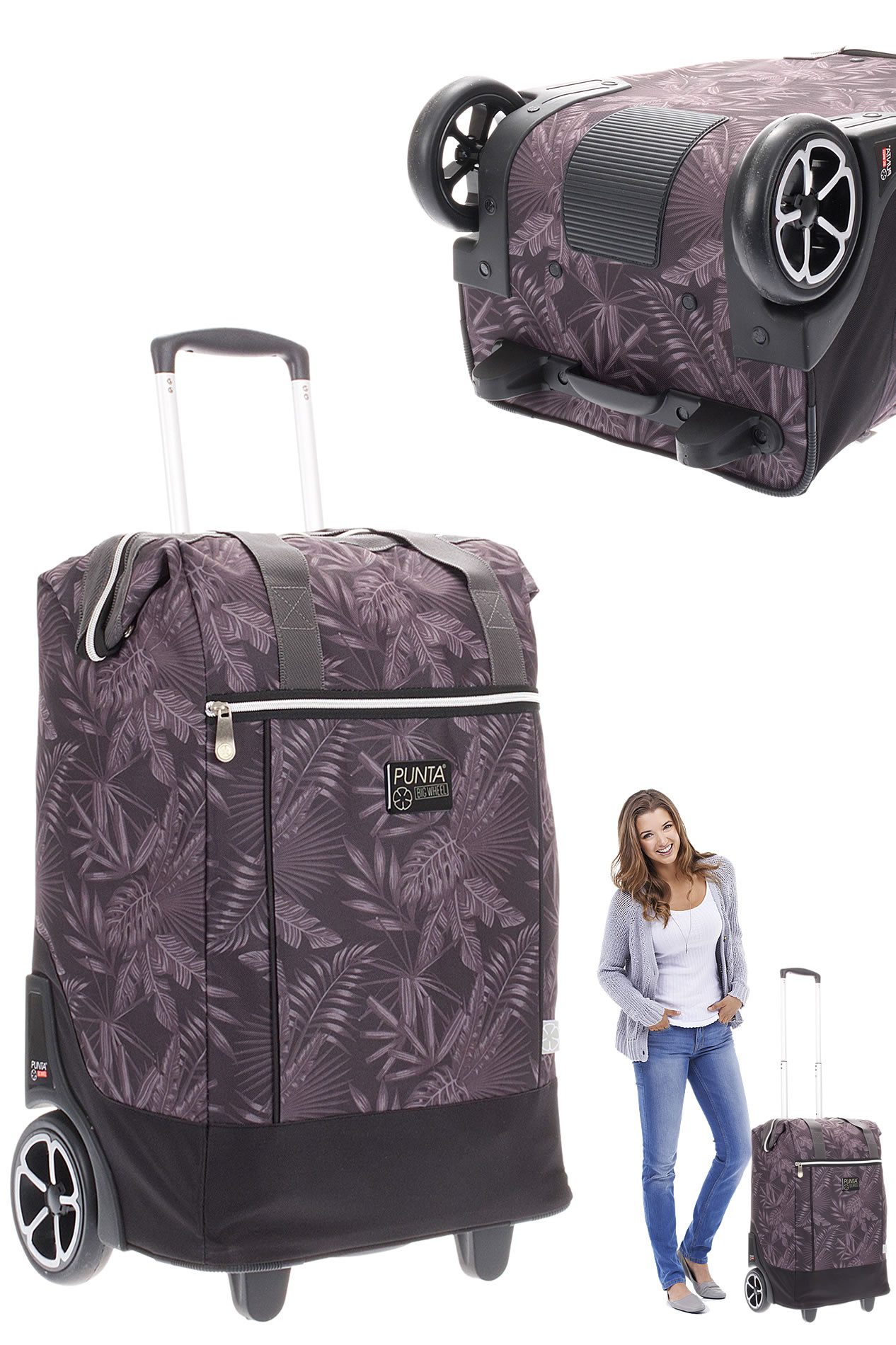 PUNTA Einkaufstrolley Big Wheel große Räder 40 Liter Einkaufsroller, Trolley Shopper Einkaufskorb Einkaufstrolly 10303 + Thermo Tasche