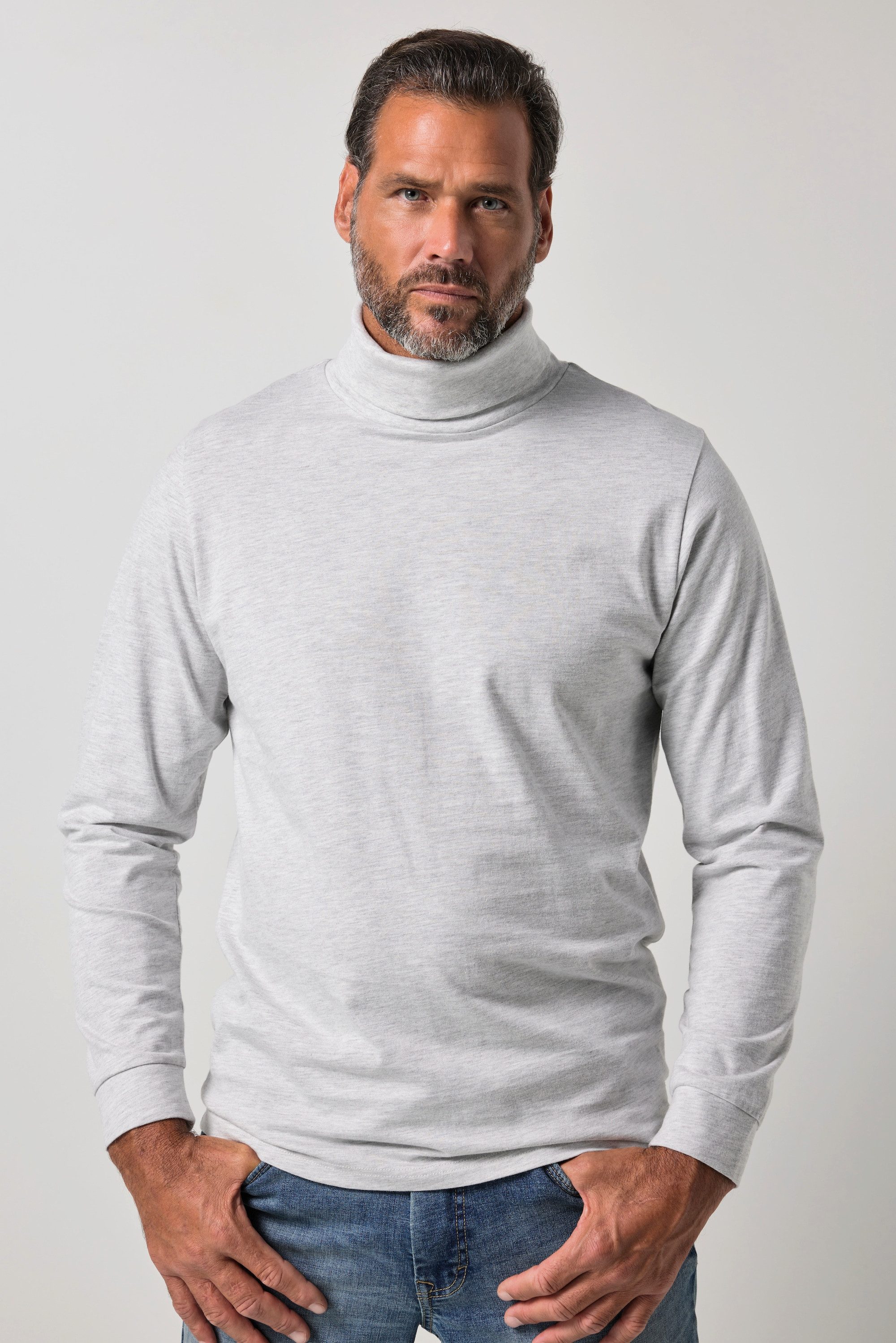 JP1880 T-Shirt Rollkragen-Shirt Basic Jersey lange Ärmel