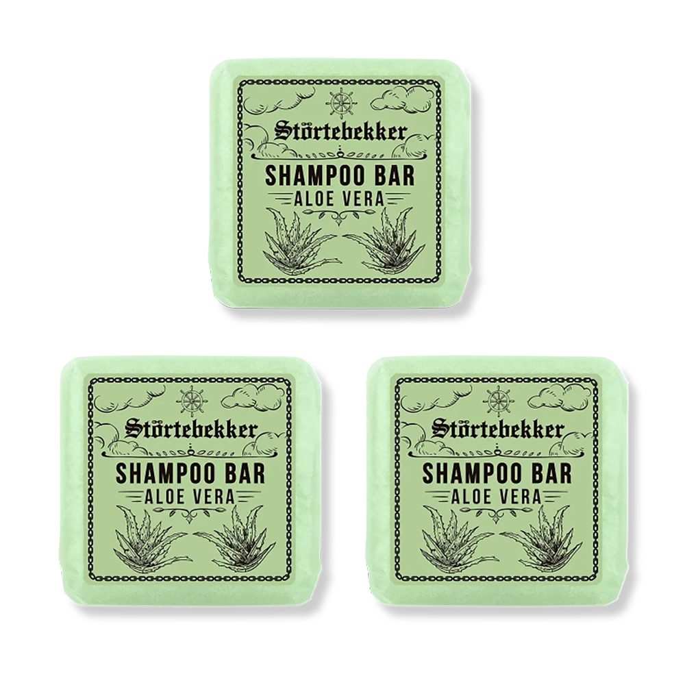 Störtebekker Festes Haarshampoo Aloe Vera, 3-tlg., Vegane & Nachhaltige Reinigung für Körper und Haar