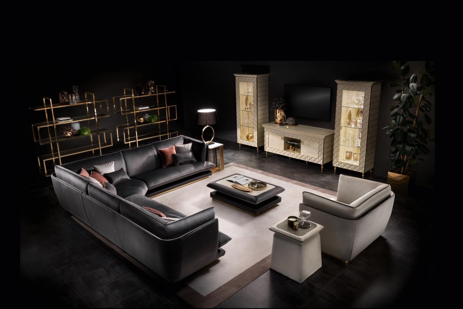 JVmoebel Polstergarnitur Arredoclassic Designer Sofa in elegantem Stoffbezug, Made in Europa