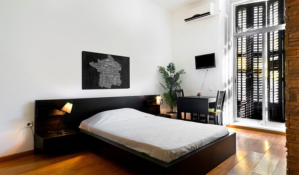 Artgeist Wandbild Text map of France on the black background