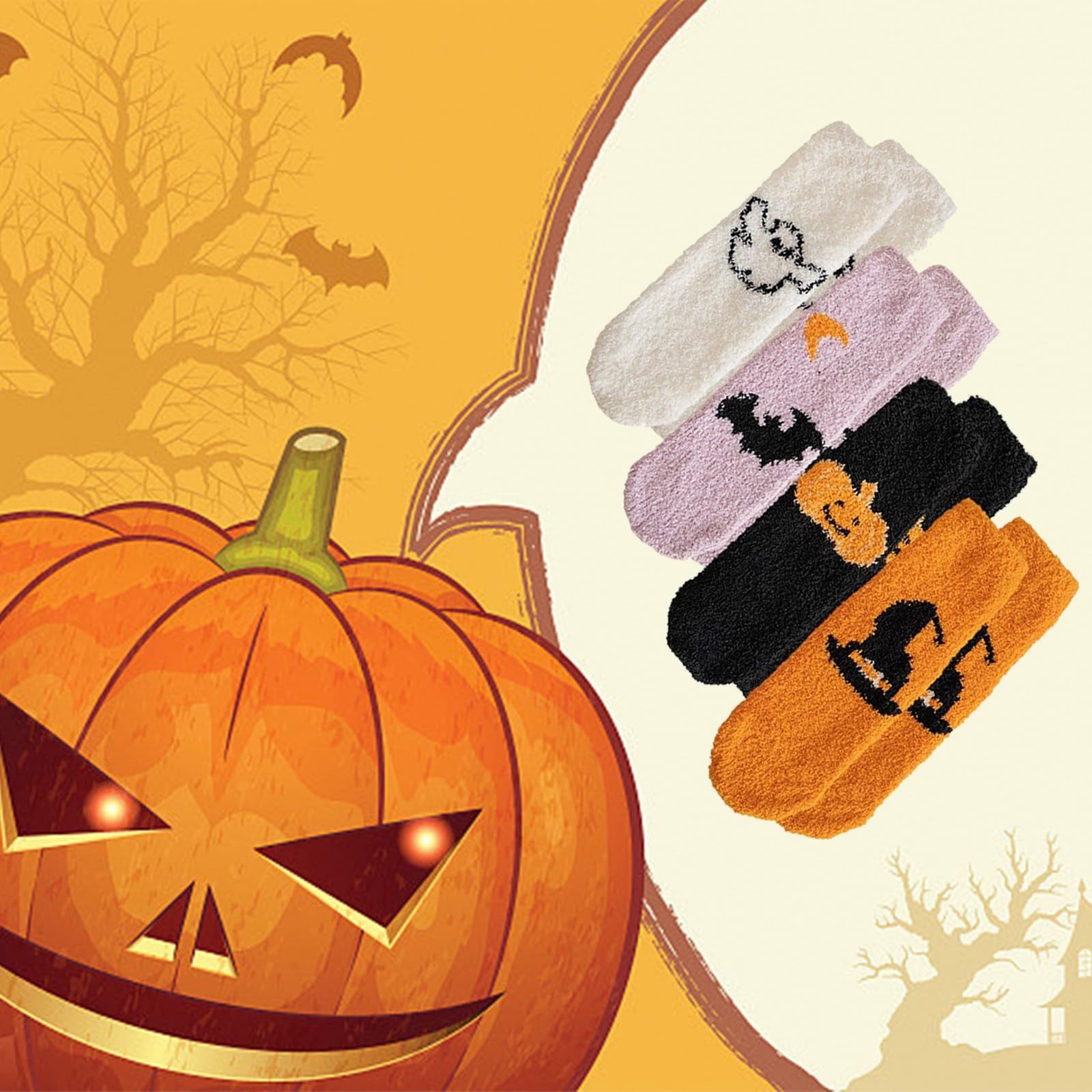 Coonoor Thermosocken 4 Paar Halloween Kuschelige Flauschige Socken Für Dame günstig online kaufen