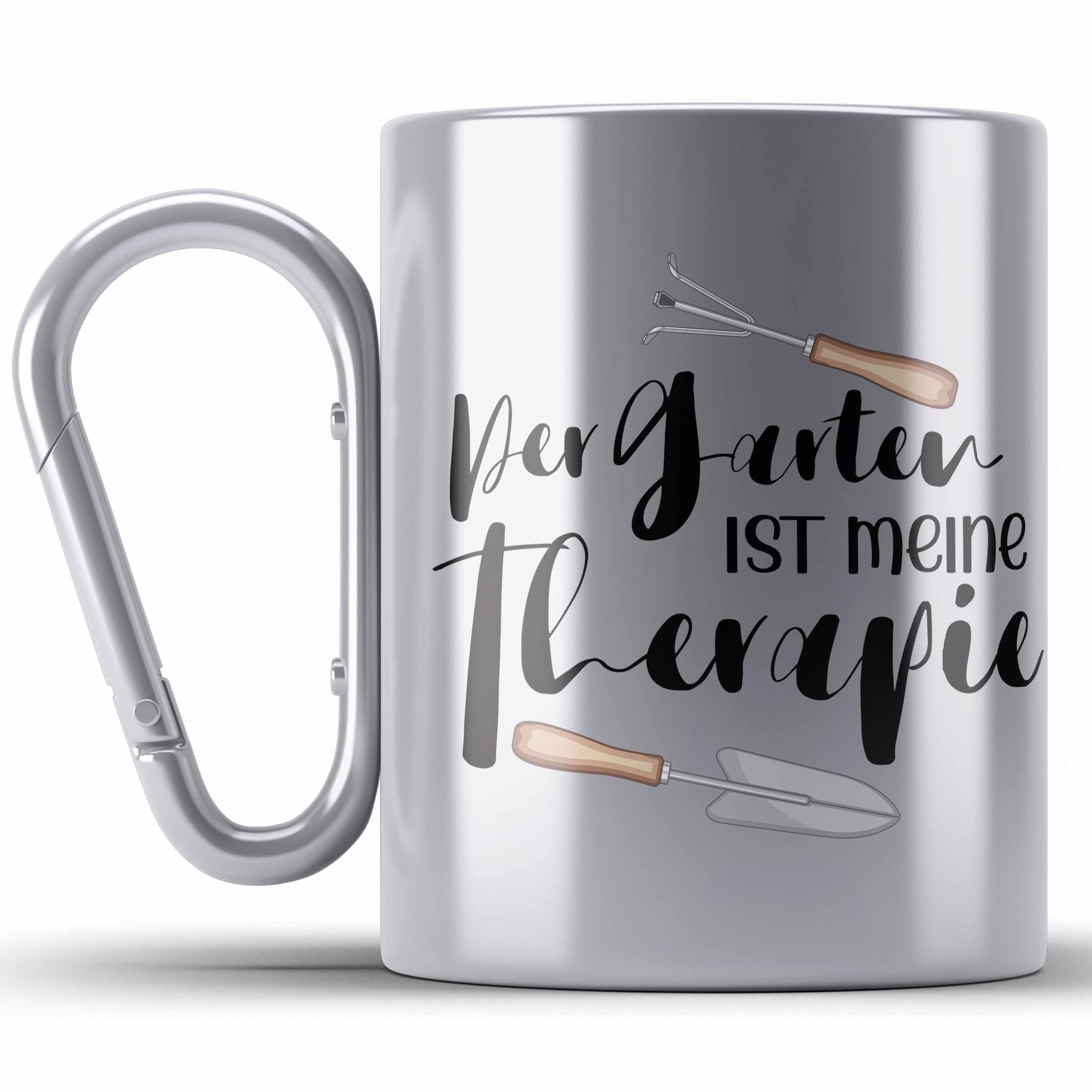 Trendation Thermotasse Garten Tasse Ist Mein Gärtner Der Mann Edelstahl Geschenk Silber Therapie für