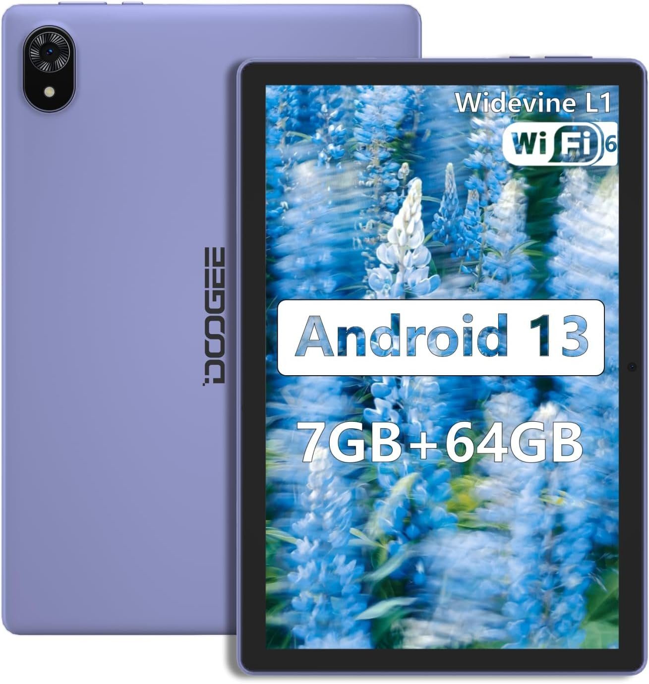 DOOGEE U10 Pro Tablet, 20GB RAM (1TB TF) Tablet (10, 128 GB, Android 13,  mit 1280*800 HD 5060mAh Akku/TÜV Eye Protection/WiFi 6/Widevine L1/OTG)