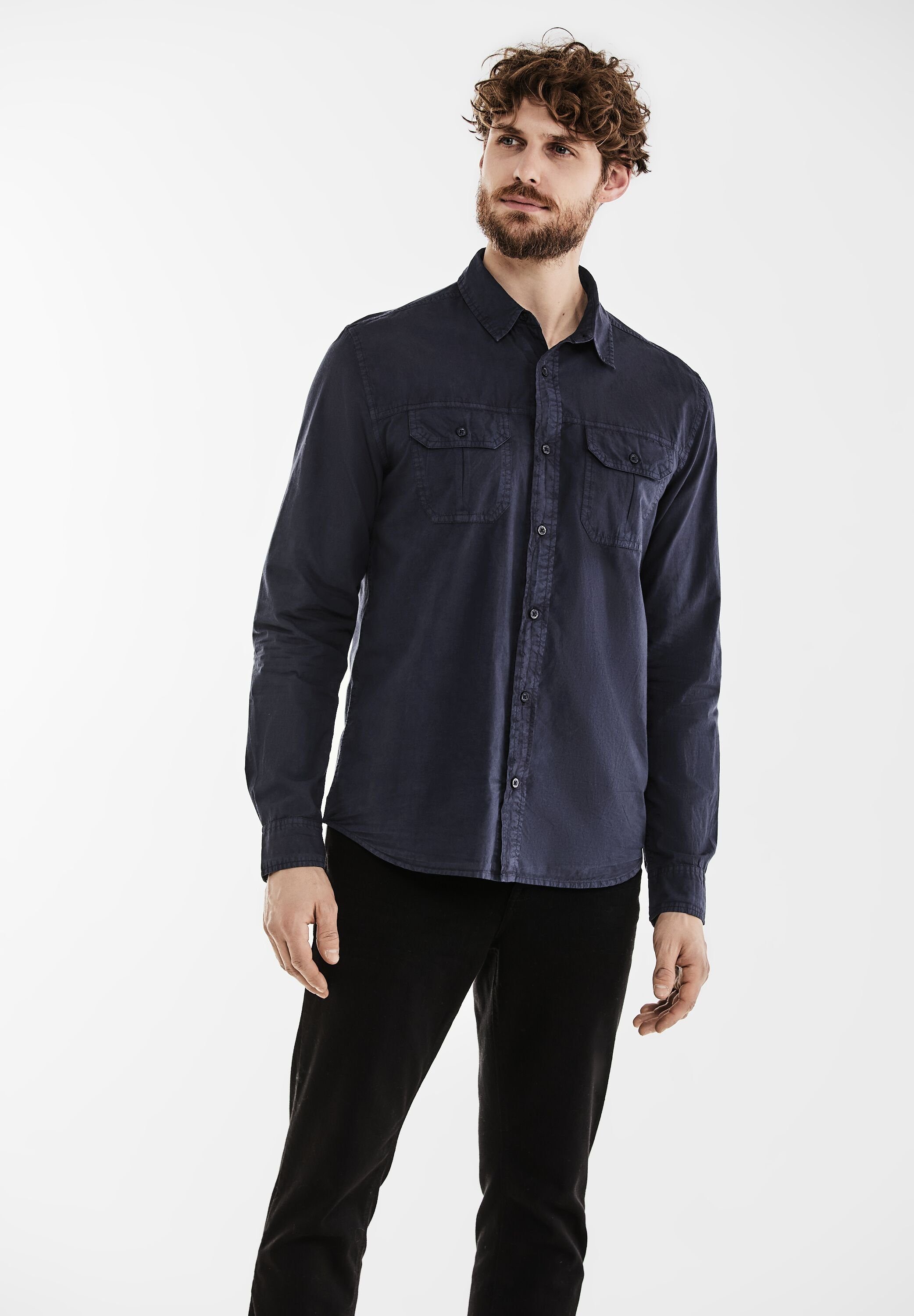 STREET ONE MEN Langarmhemd, aus reiner Baumwolle günstig online kaufen