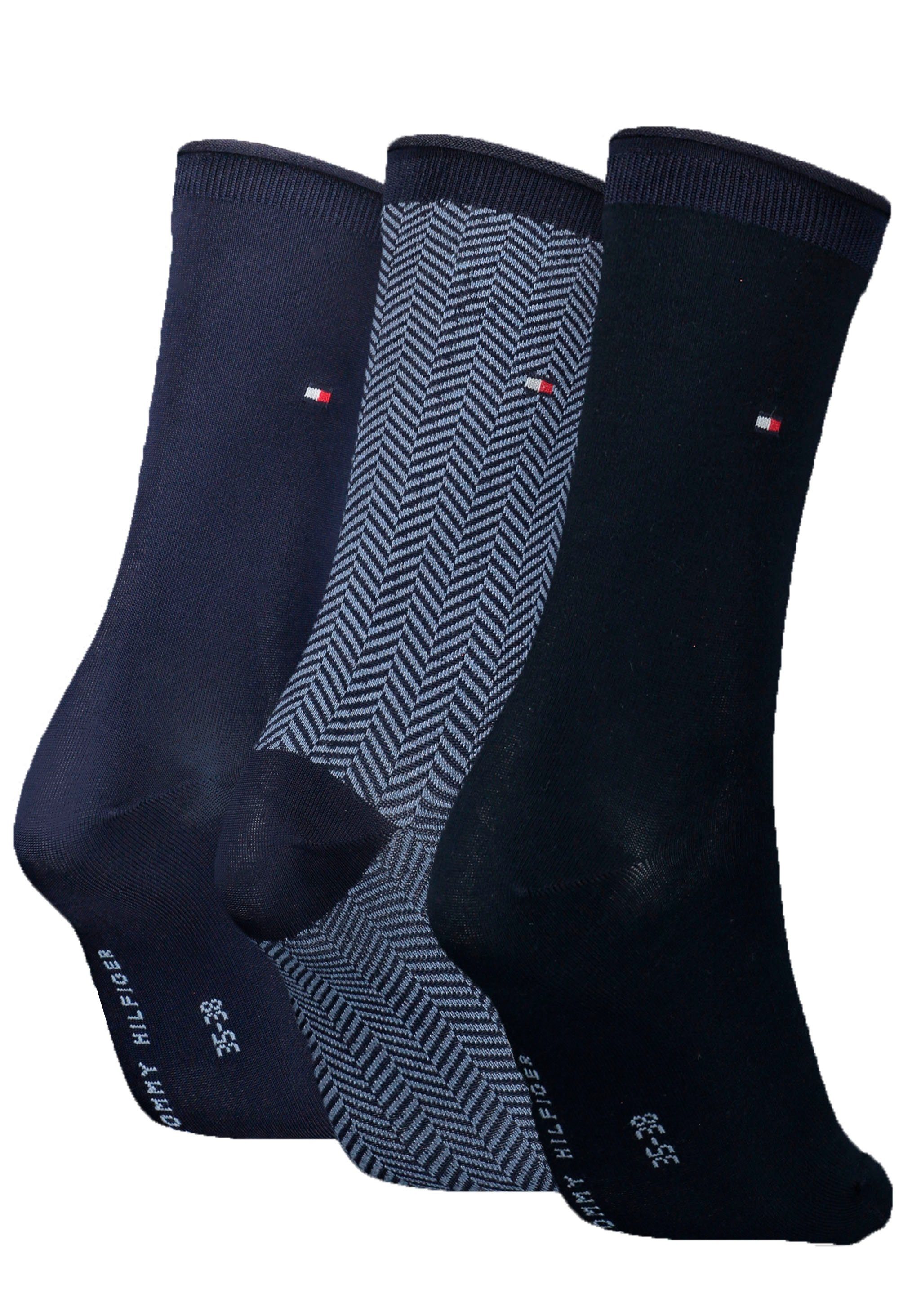 Tommy Hilfiger Socken (Packung, 3-Paar) Geschenkbox in toller navy