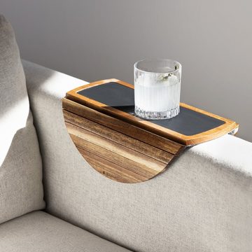 Navaris Tablett Sofaablage aus Akazienholz - Holz Ablage für Couch Armlehne, Holz, (1-tlg)