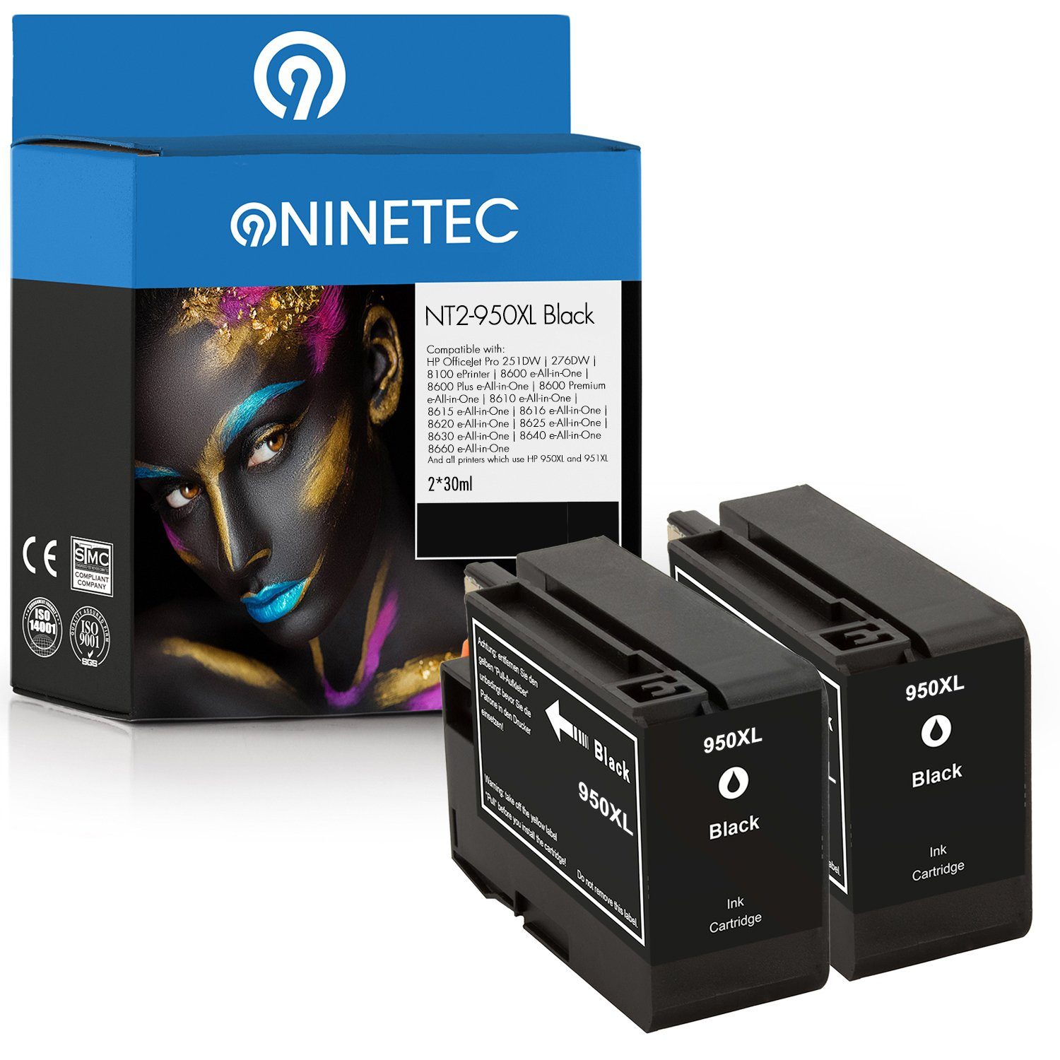 NINETEC ersetzt HP 950XL 950 Tintenpatrone XL Black