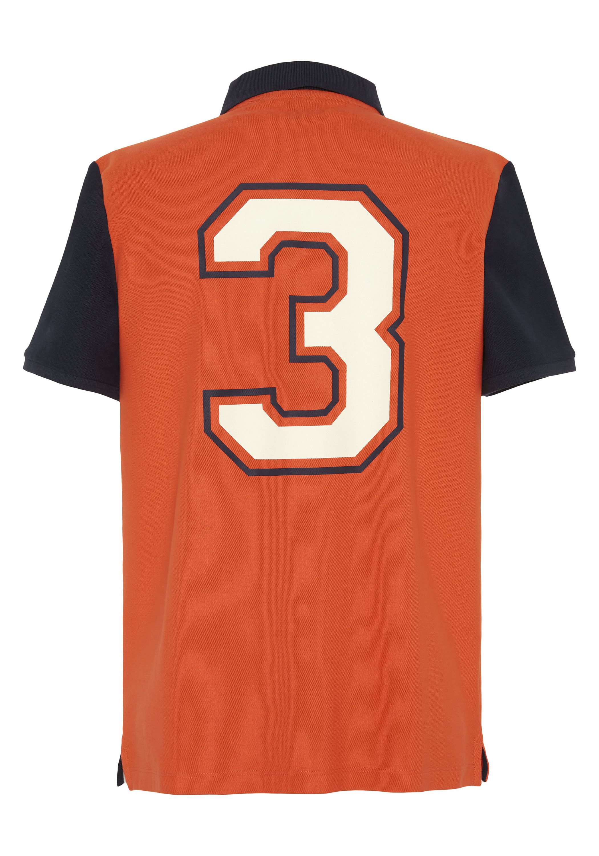 Polo Sylt Poloshirt in Colour-Block-Optik mit Patches und Nummer