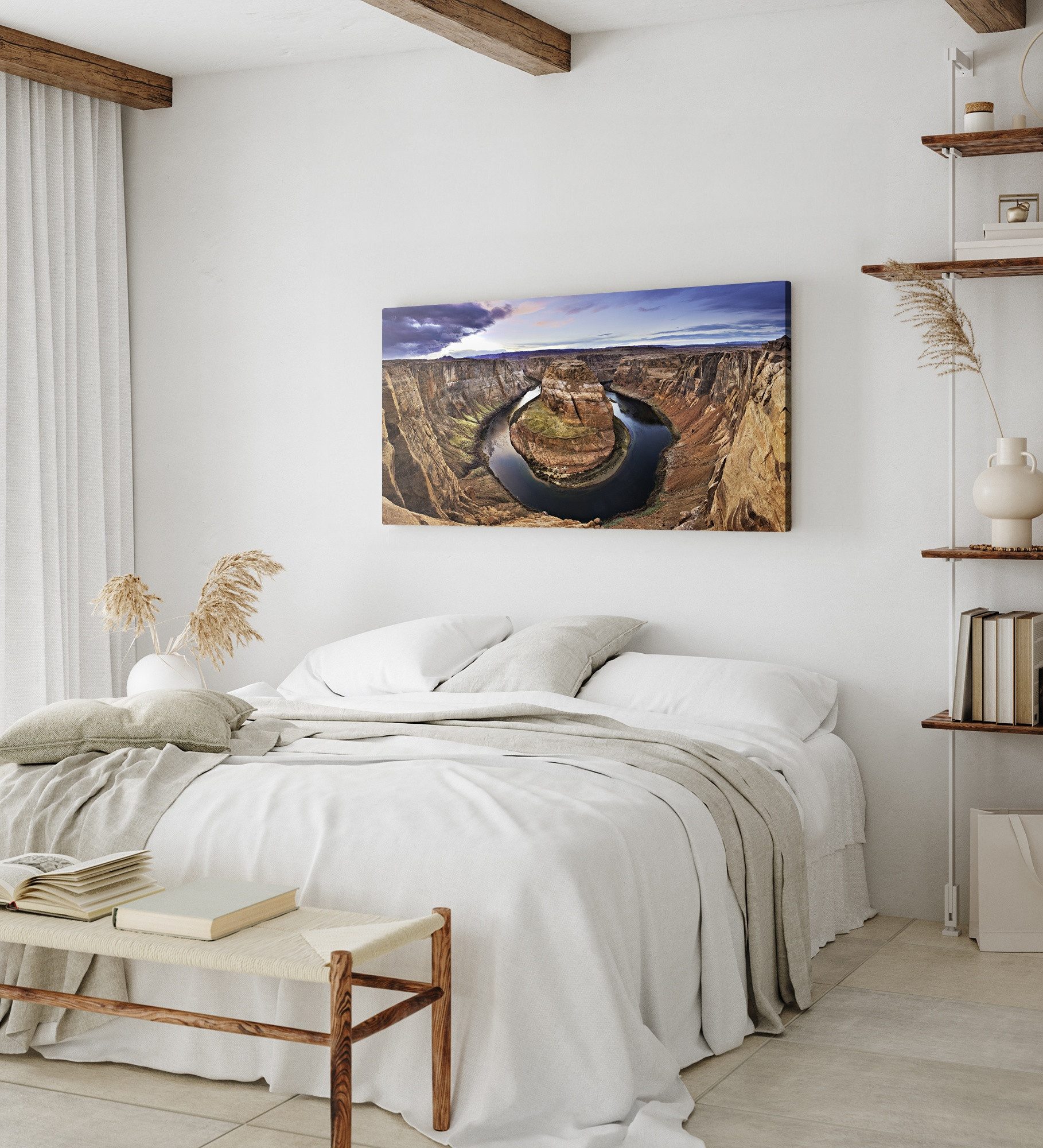 Sinus Art Leinwandbild Kunstdruck Bilder 120x60cm Colorado River USA Grand Canyon Fluss Felse, (1 St)